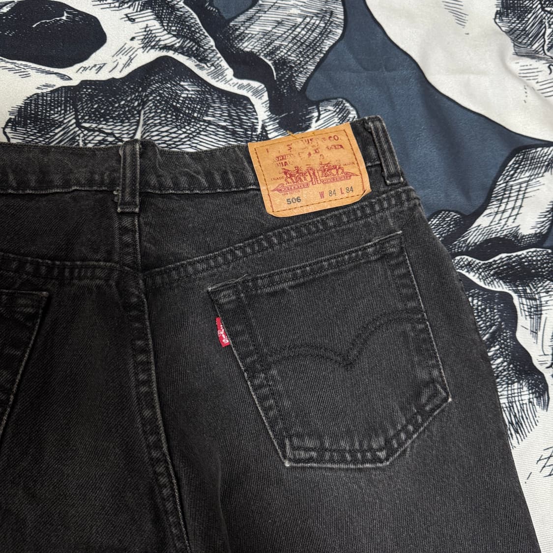 리바이스 90s 506 흑청데님팬츠 84X84 (31사이즈) 상품이미지6