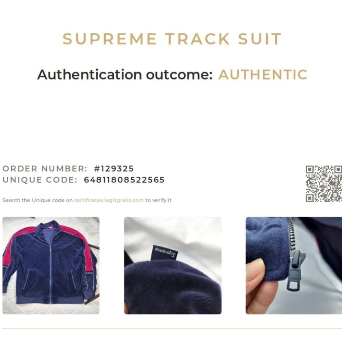 슈프림 벨루어 트랙 자켓 상품이미지2