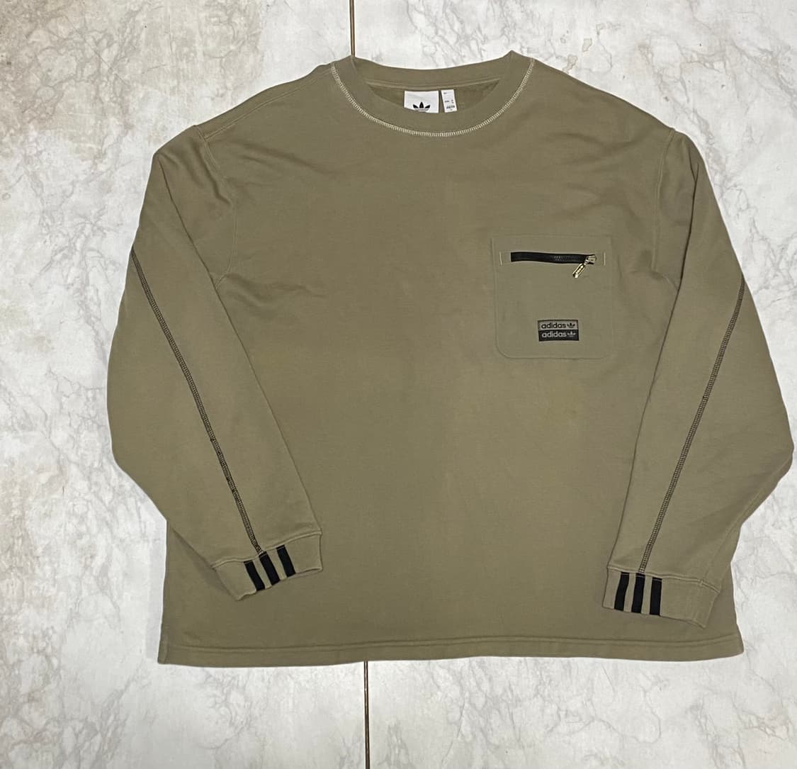 아디다스 포켓 롱슬리브 티셔츠 카키 105 ~ 110 상품이미지1