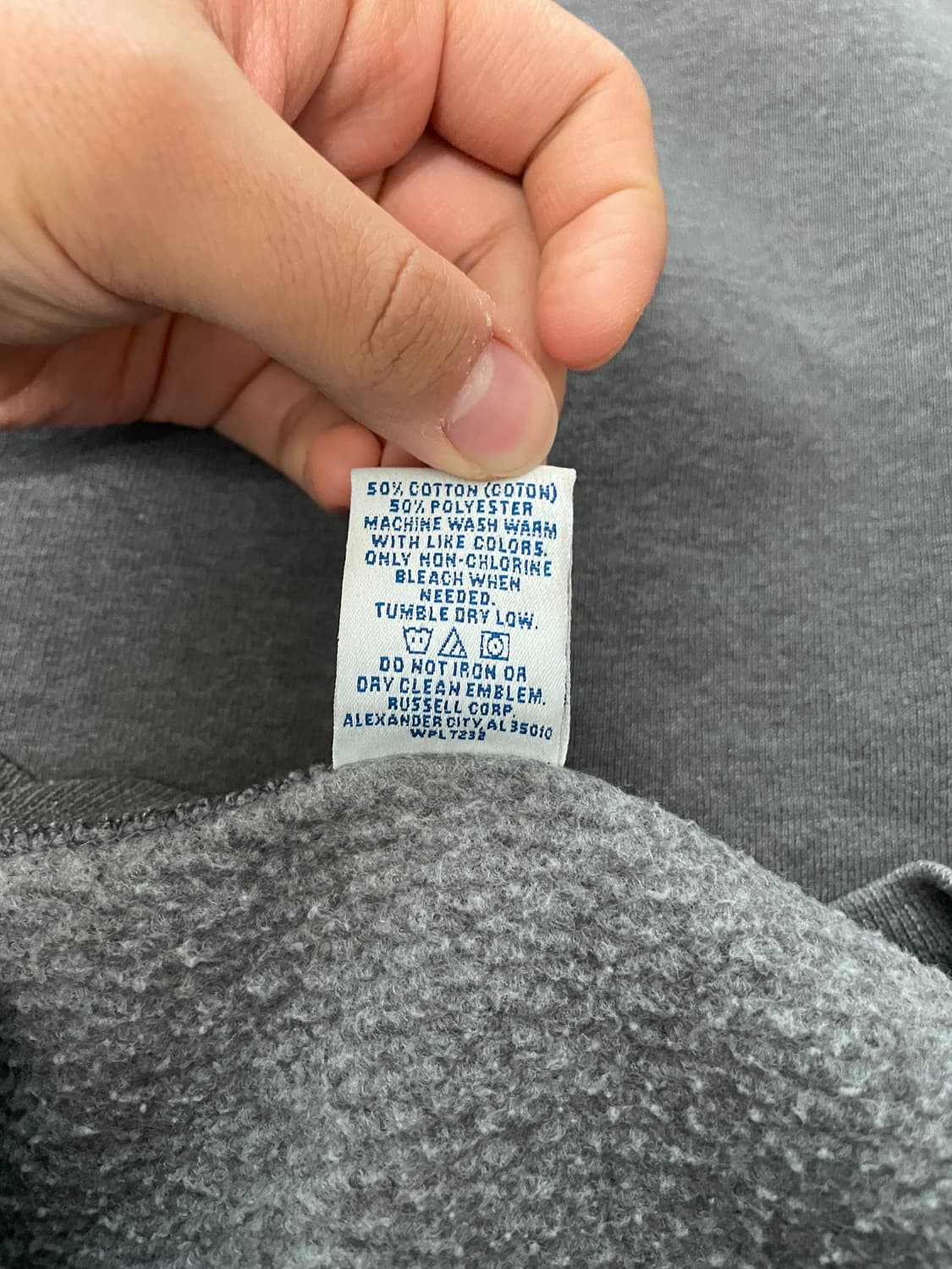 90s 러셀 애슬레틱 스웻셔츠 그레이 미제🇺🇸 상품이미지4