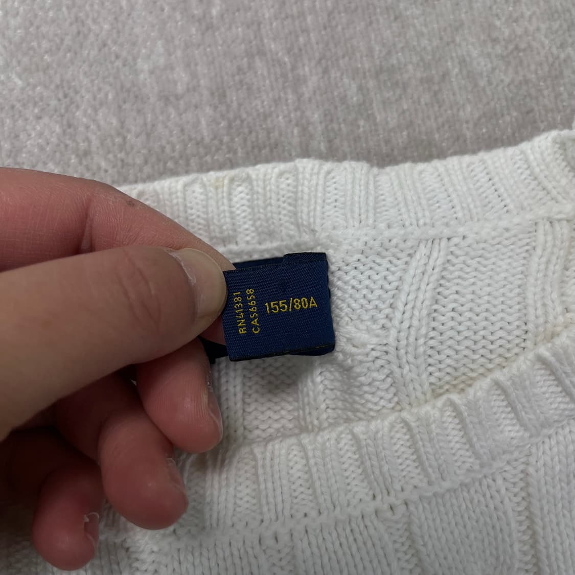 W 90 폴로랄프로렌 신형 화이트 꽈배기 니트 상품이미지3