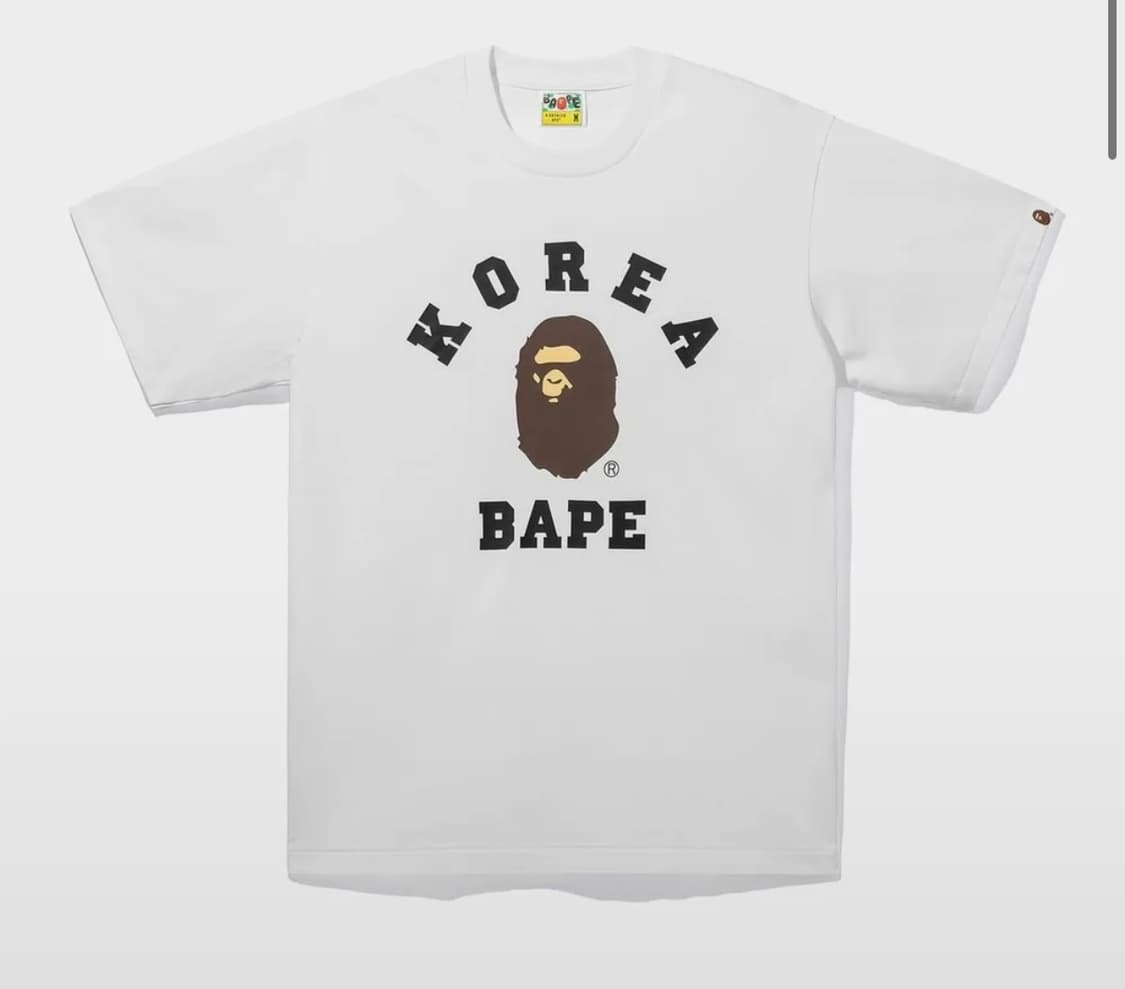 베이프 코리아 L(BAPE 코리아 콜리지 릴렉스드 핏 티셔츠WHITE) 상품이미지1