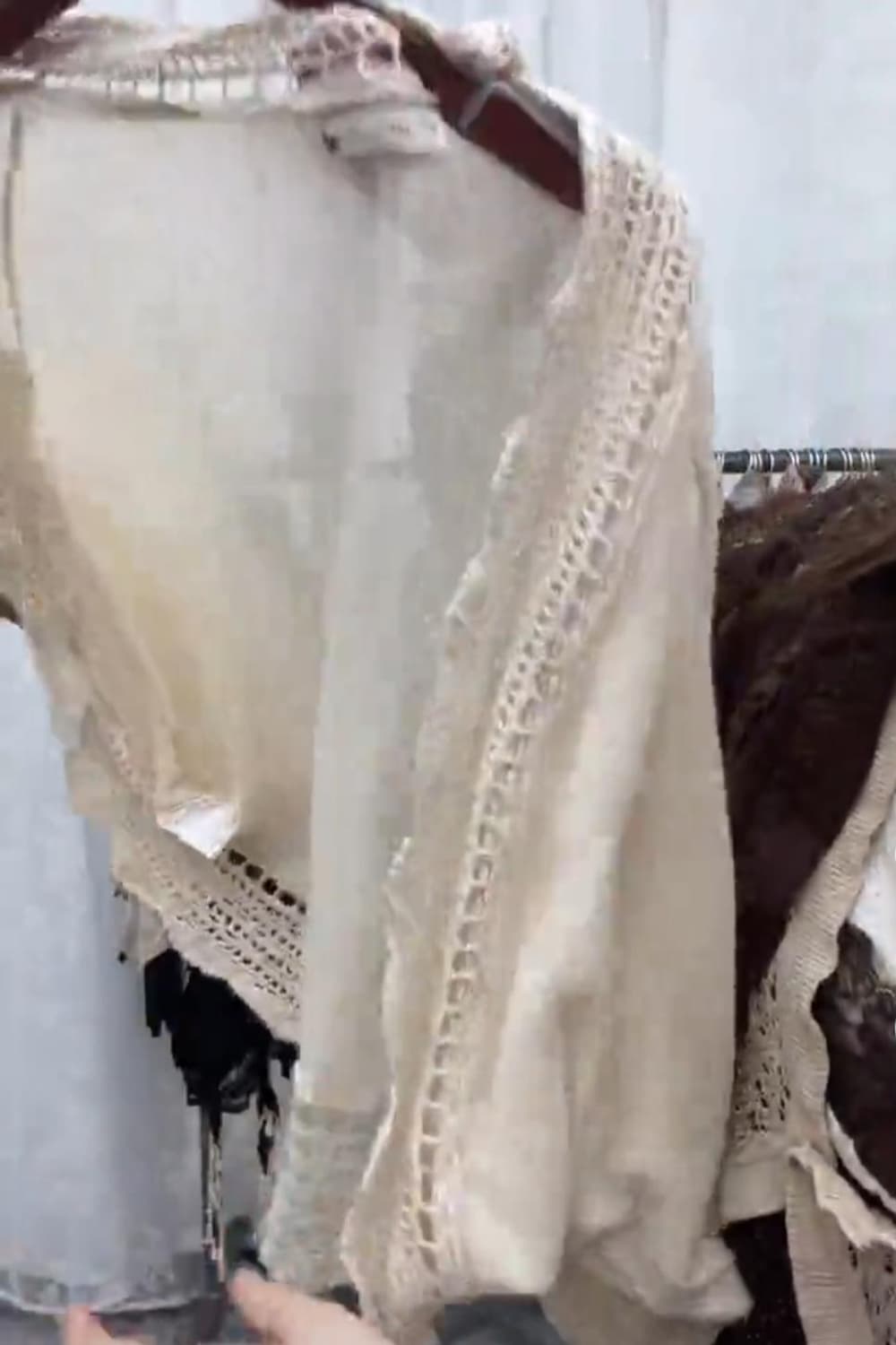 크루빈티지 단품 베이지 볼레로 상품이미지1