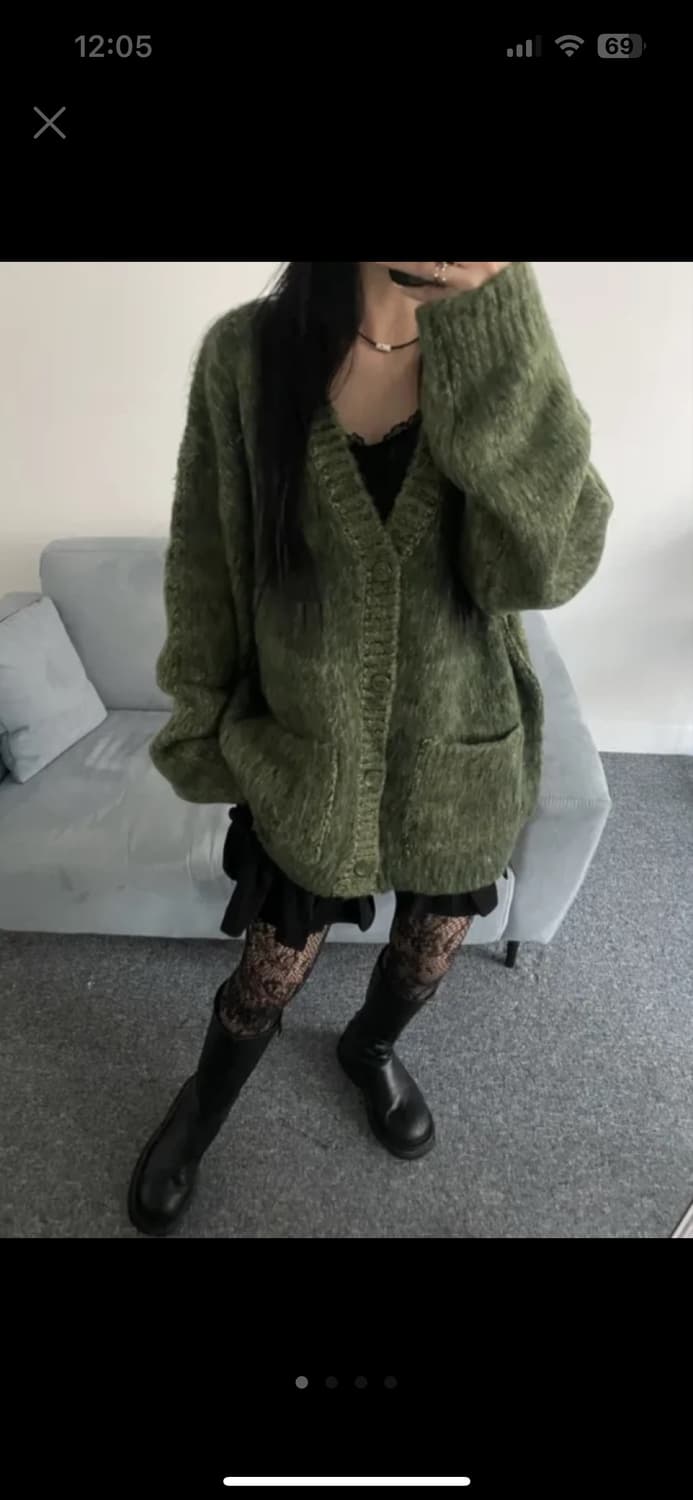 무신사 울 오버핏 모헤어 소프트 니트 가디건 상품이미지3