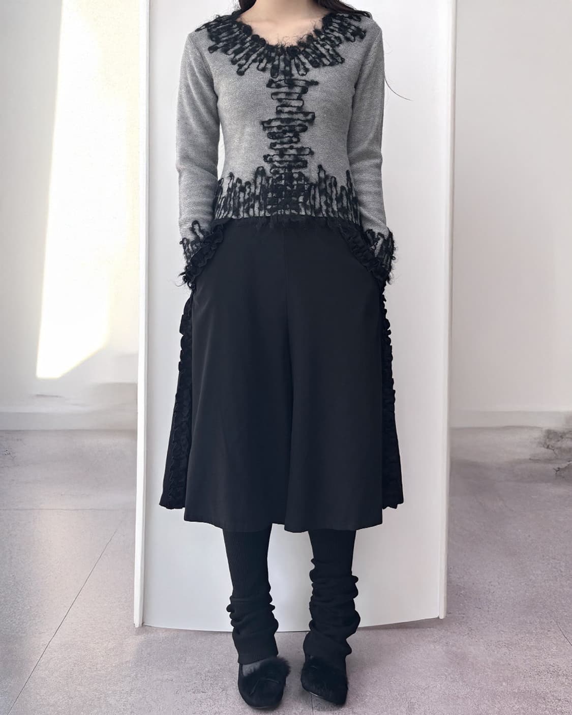 dear loop fringe knit crop pullover 상품이미지6