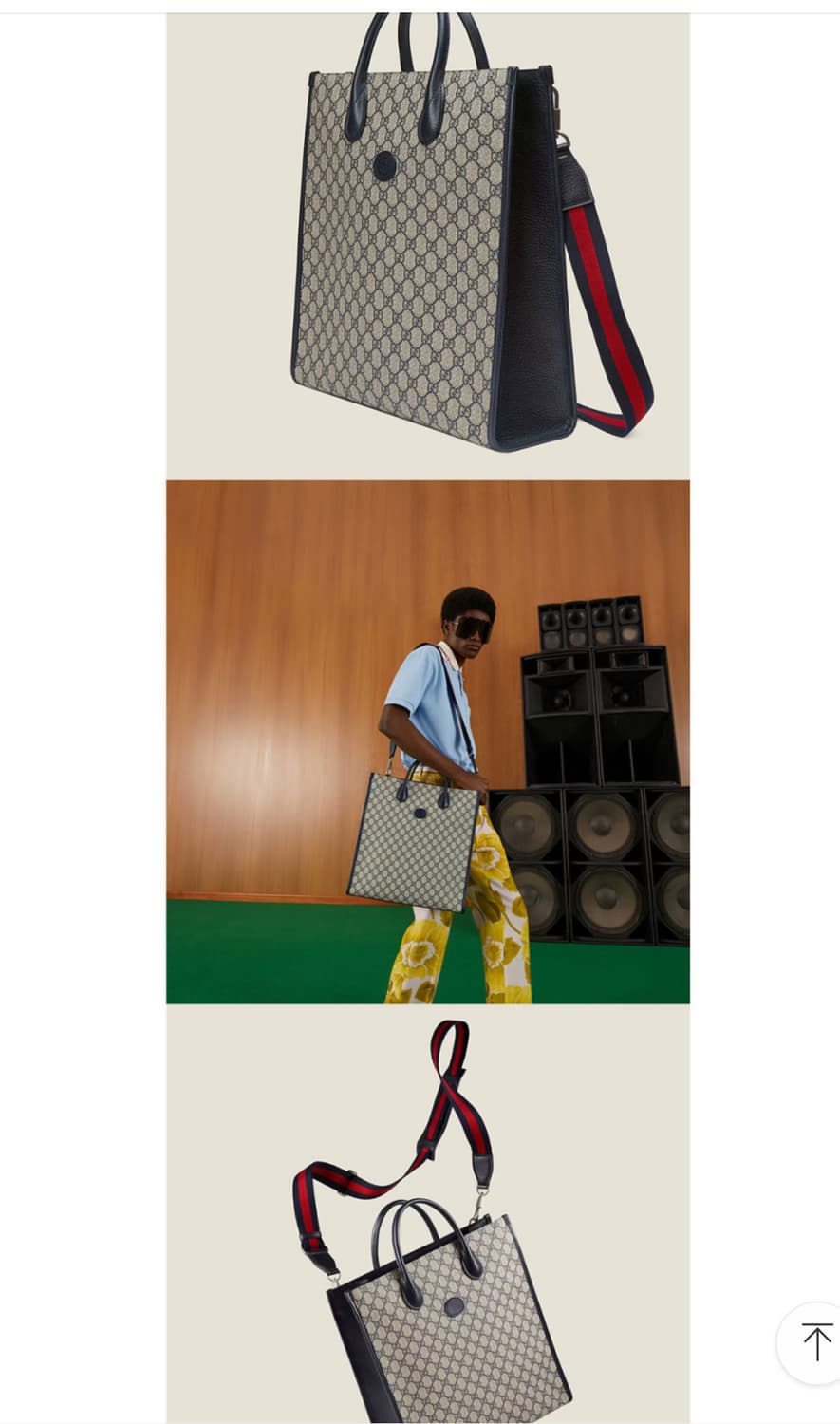 (풀박스구성)구찌 미디엄 토트백 위드 인터로킹 G 가방 네이비색상 상품이미지7