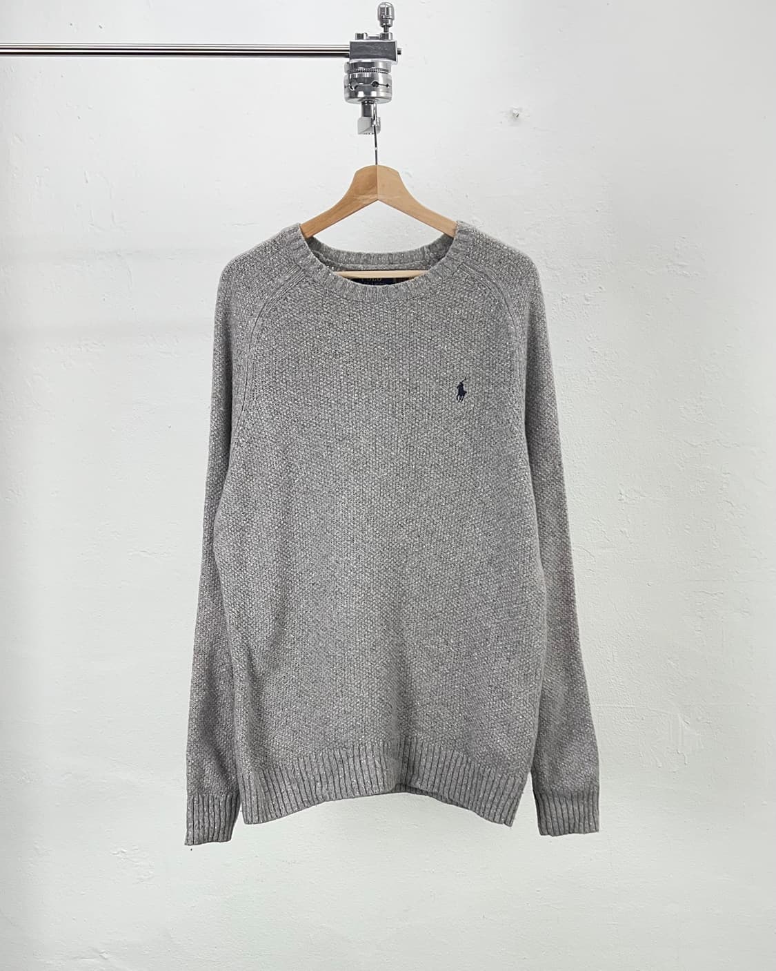 폴로 랄프로렌 그레이 울 텍스처 부클 니트 스웨터 상품이미지1