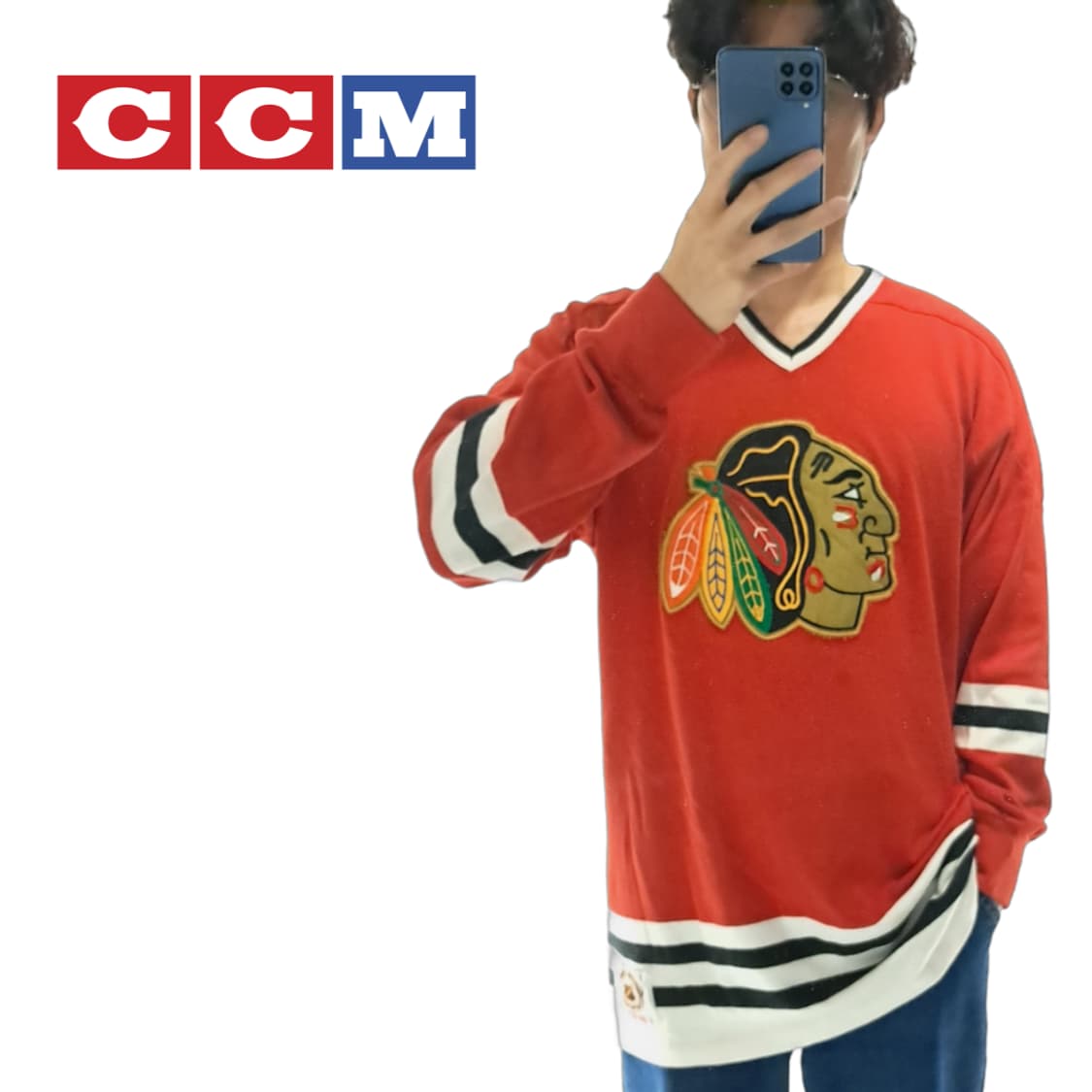 (CS543)L CCM Chicago Blackhawks 니트저지knit 상품이미지1