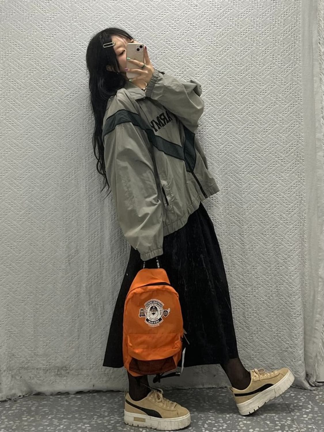 빈티지 올드스쿨 USA ARMY 오버핏 바람막이 자켓 100 C06739 상품이미지2