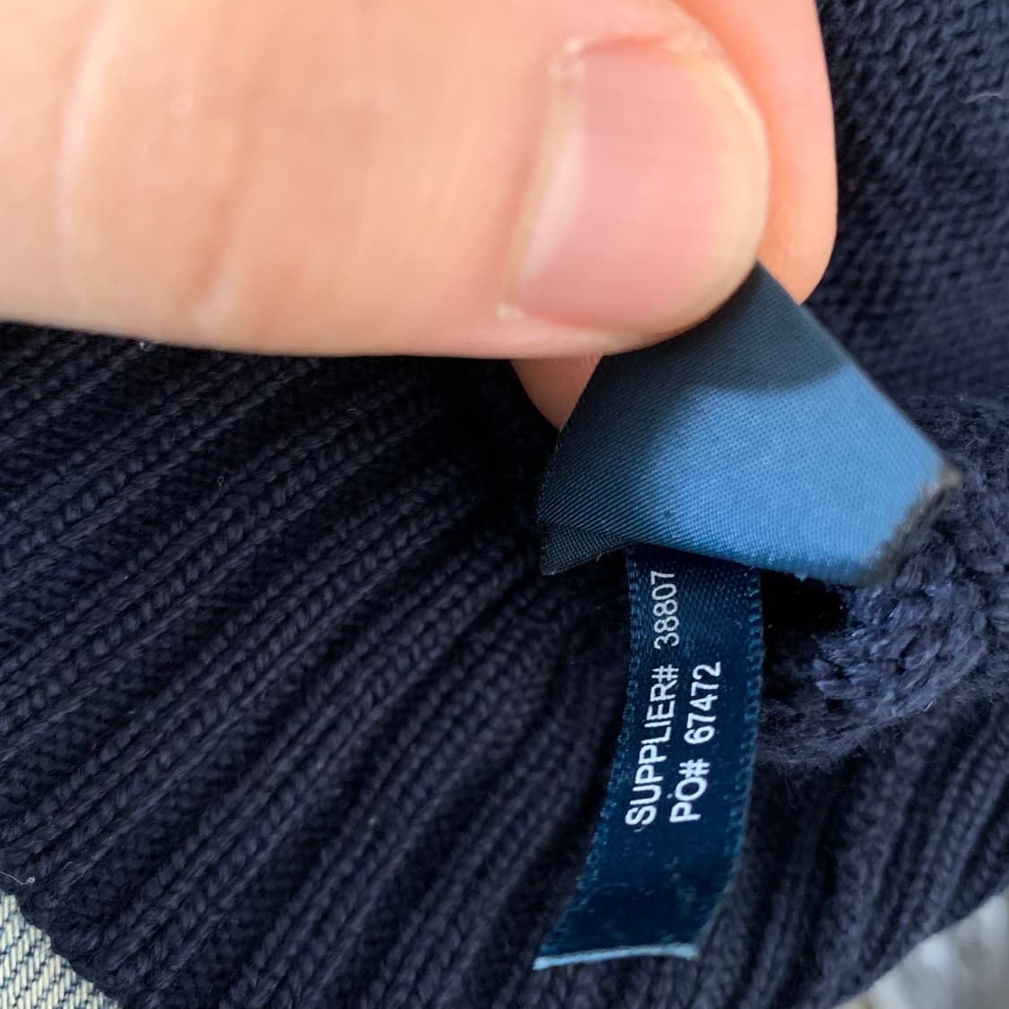 폴로 코튼 네이비 반집업 니트 상품이미지4