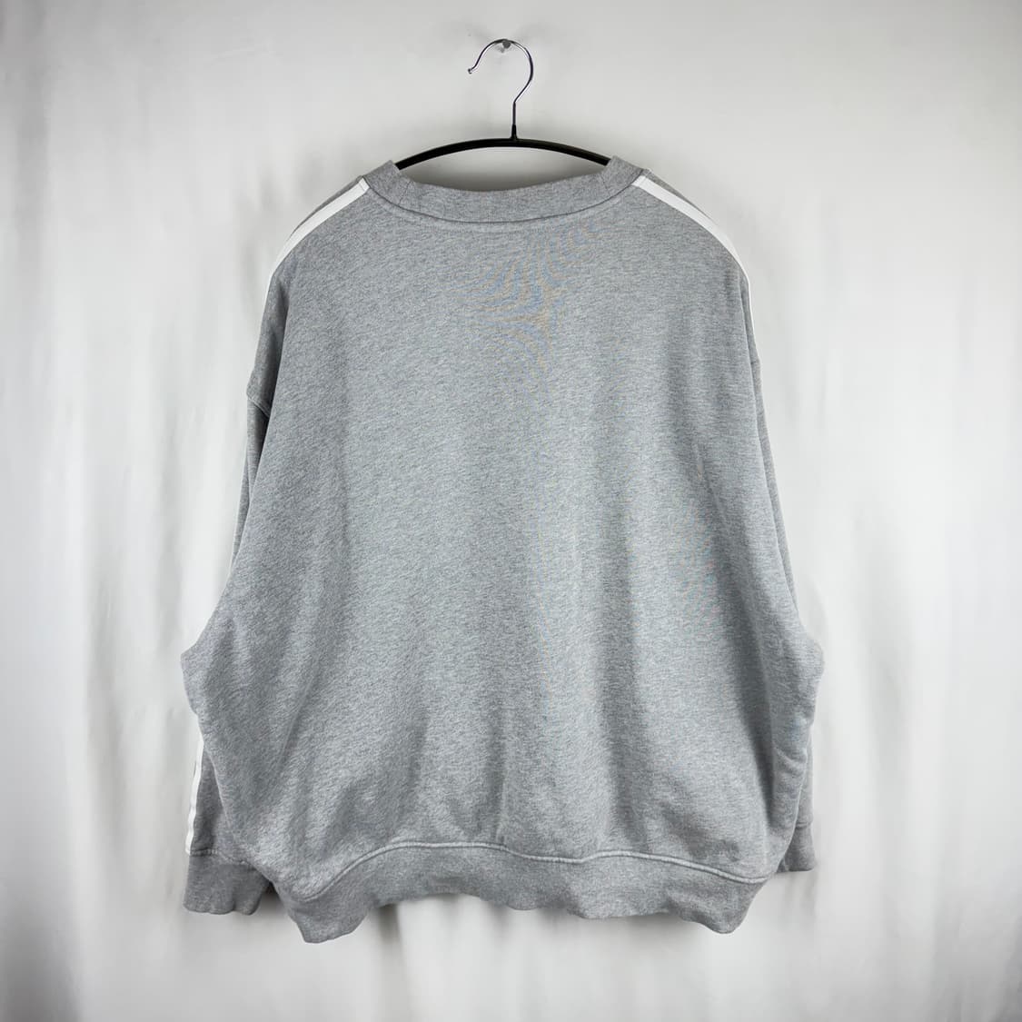 XL) 아디다스 오리지날 오버핏 삼선 스웻 맨투맨 그레이 상품이미지6