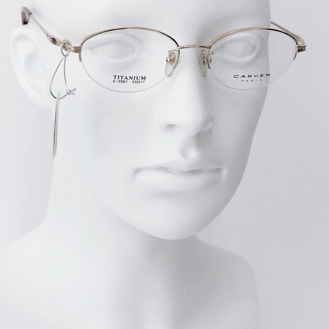 키지클럽 CARVEN 골드 반무테 데드스탁 빈티지안경 상품이미지5