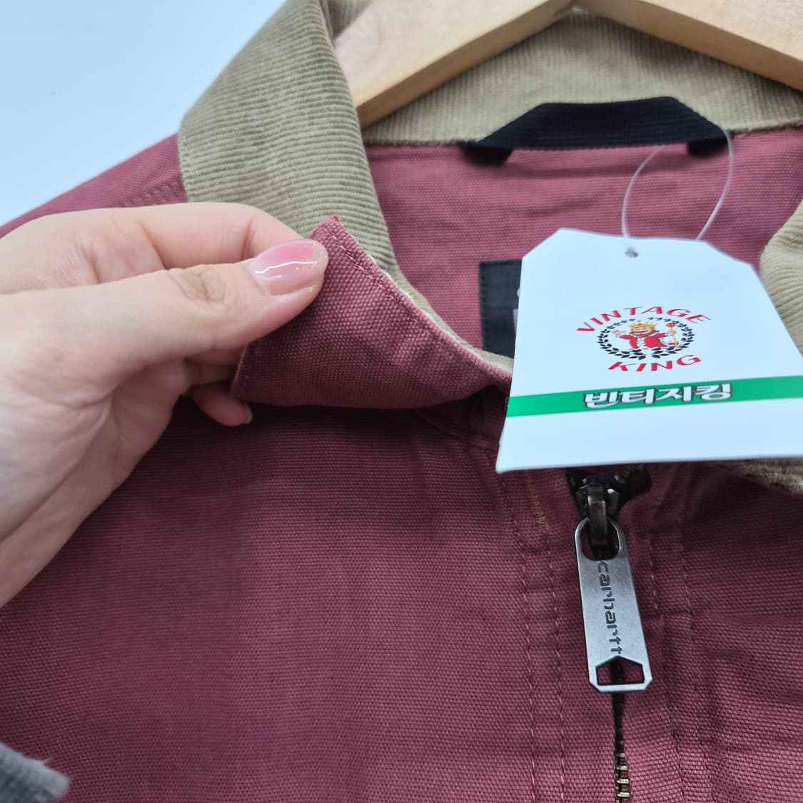 칼하트 버건디색 디트로이트 자켓 남녀공용 M 상품이미지5