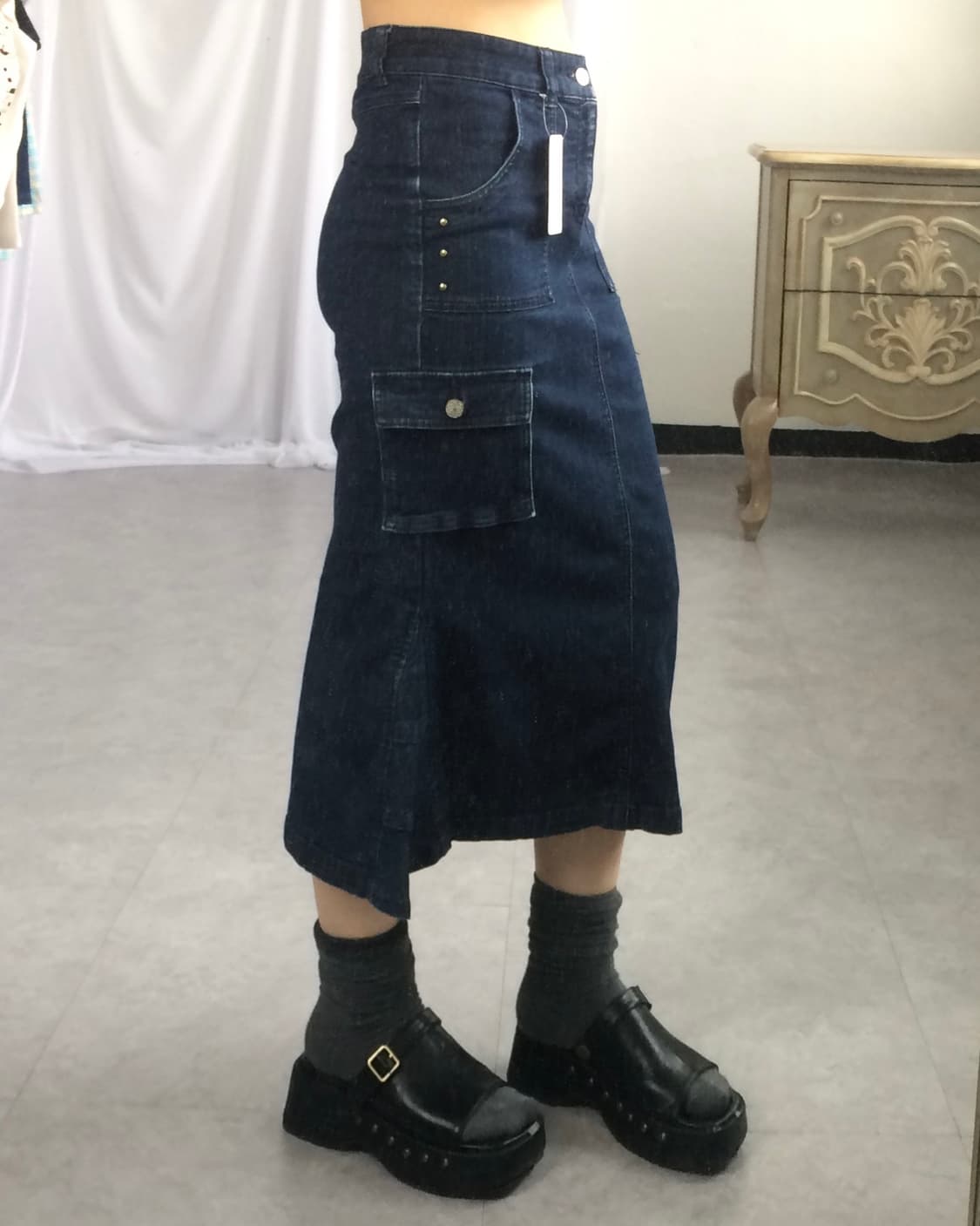Denim cago skirt 상품이미지6