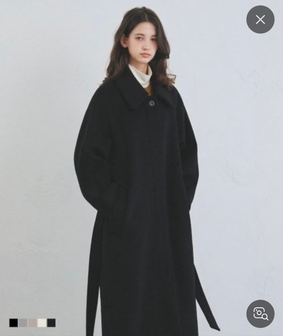 [완전새상품]Oro오로 울리치 트렌치 맥코트 블랙 S 상품이미지1