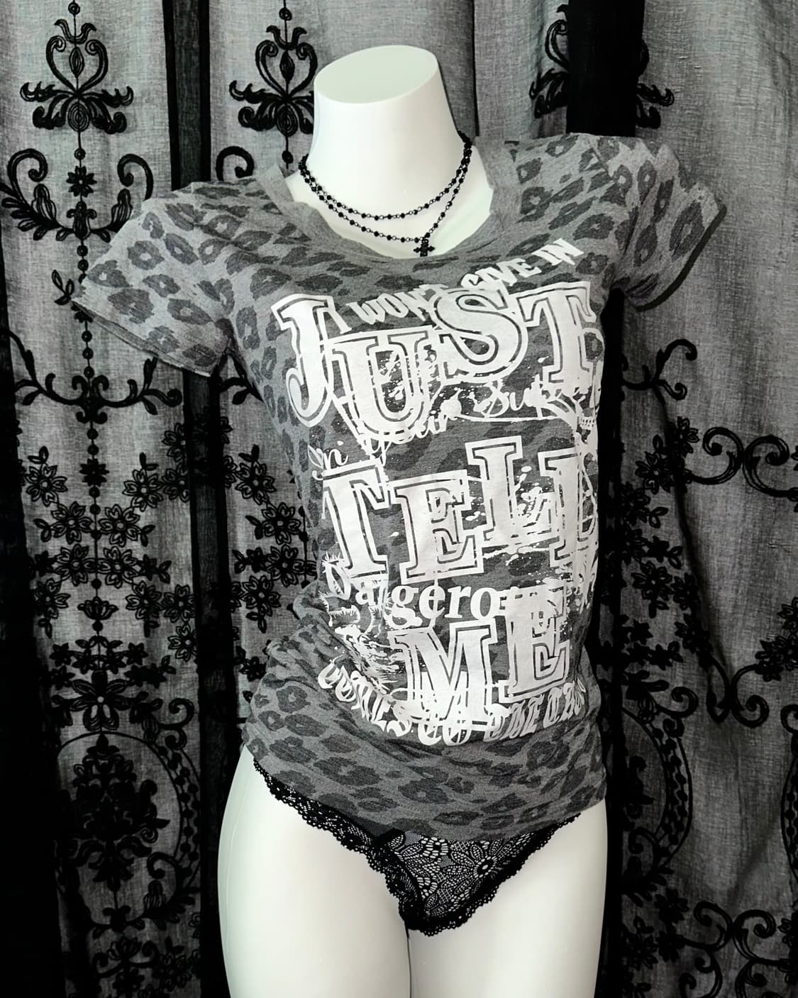 Gray leopard short sleeve 상품이미지1