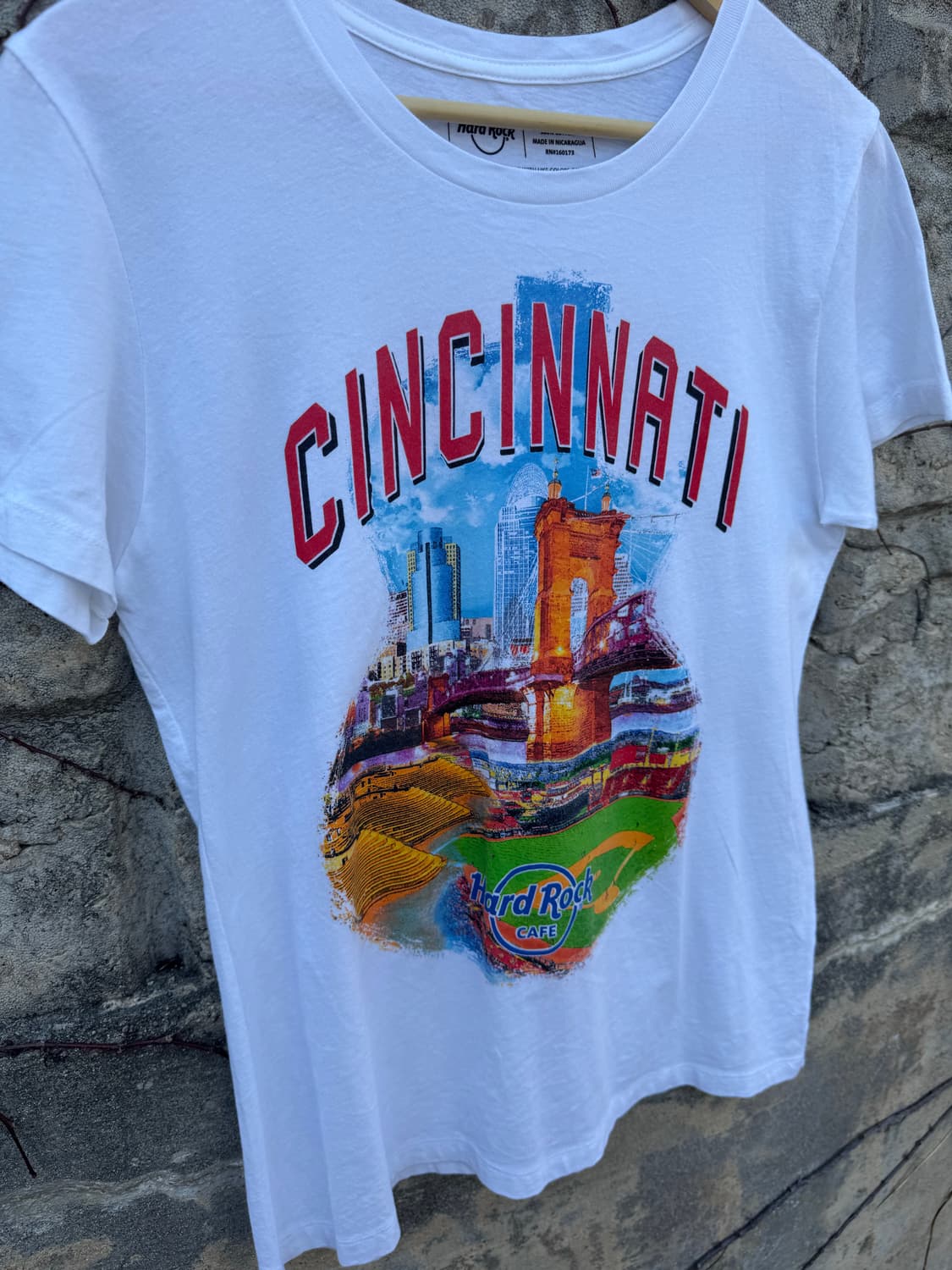 하드락카페 빈티지 신시내티 프린팅 반팔 티셔츠 화이트 우먼 xl 상품이미지2