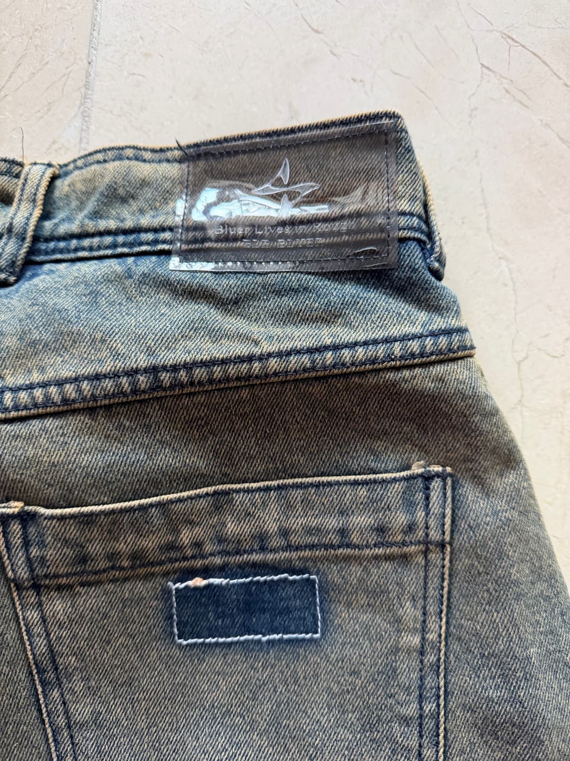 BLR 블러 데미지 워싱 와이드 데님 M 상품이미지4