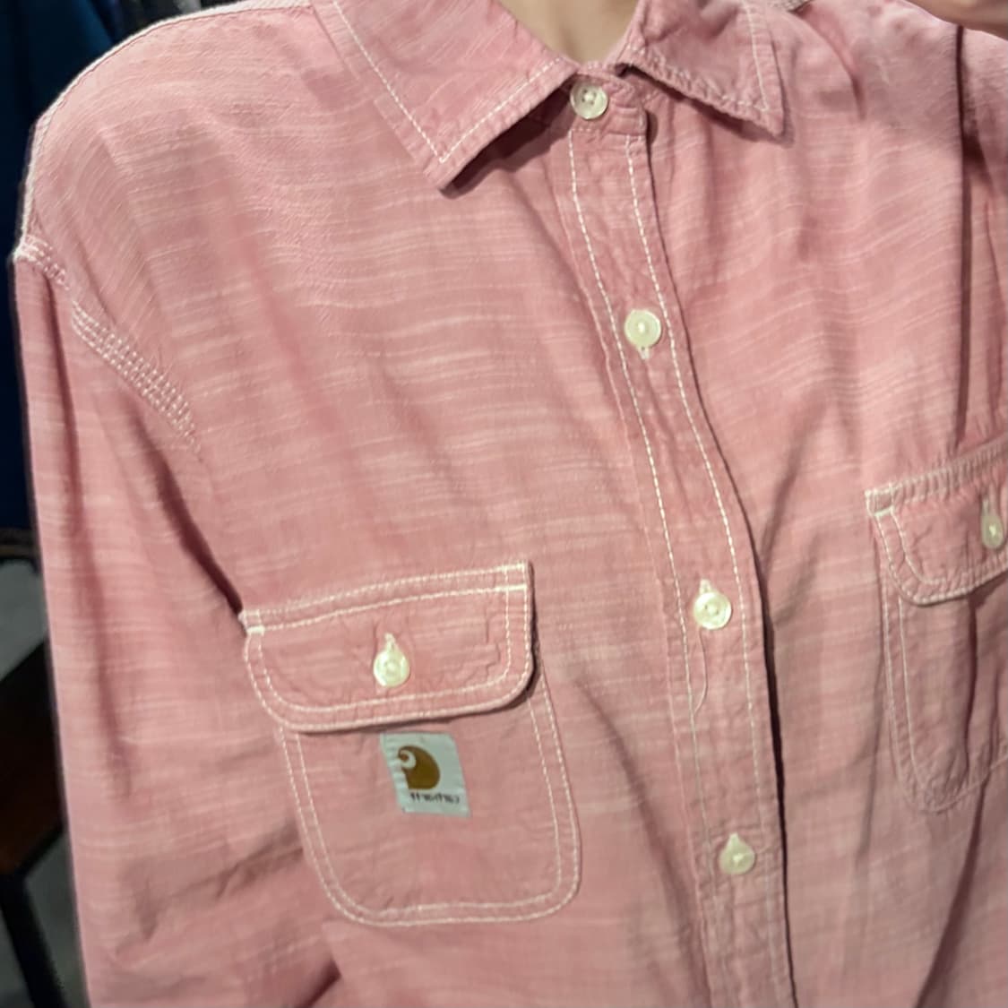 [IM] Carhartt 칼하트 린넨 셔츠 핑크 상품이미지5
