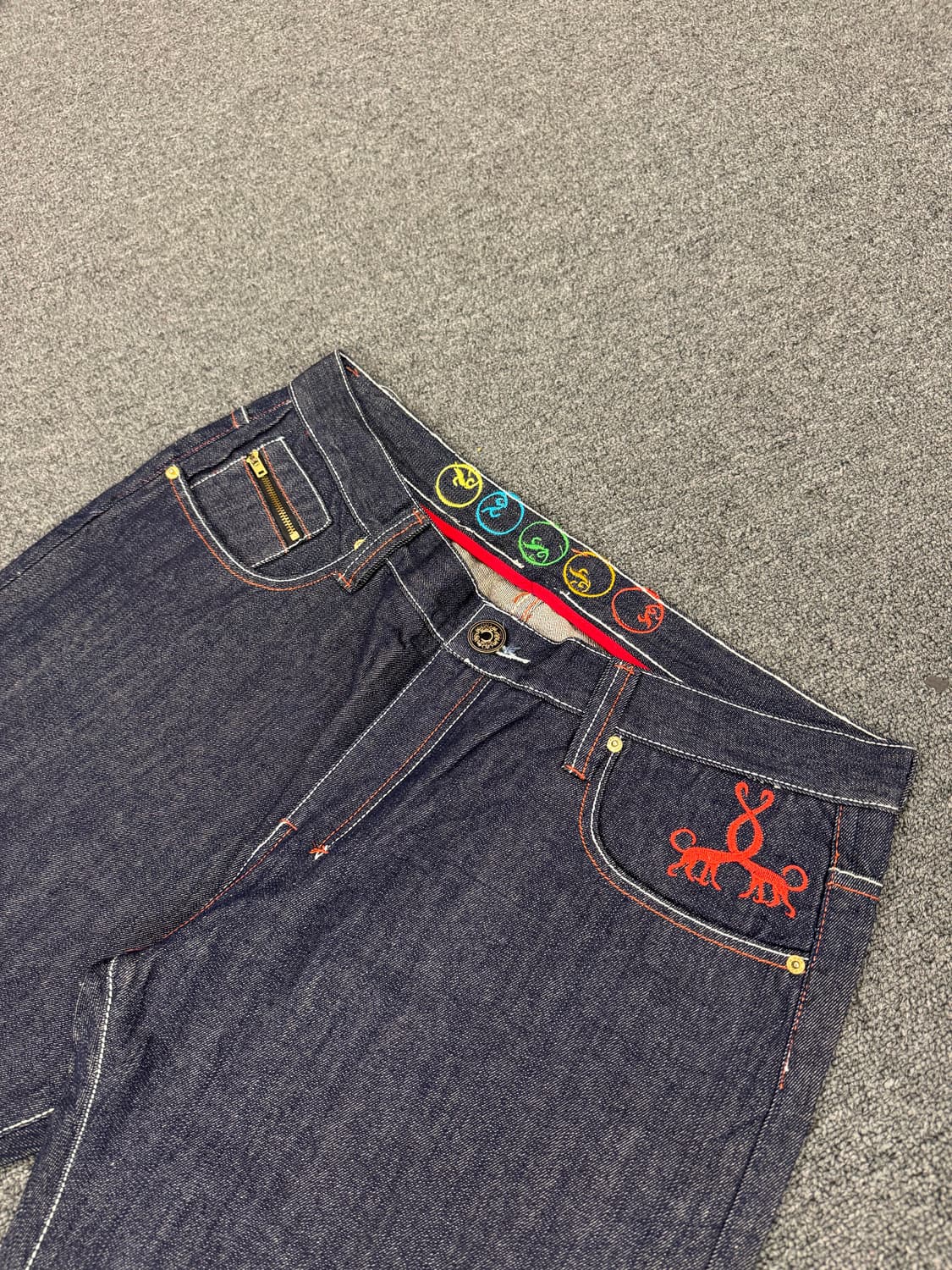 American vintage 독수리 자수 와이드 데님팬츠 상품이미지2