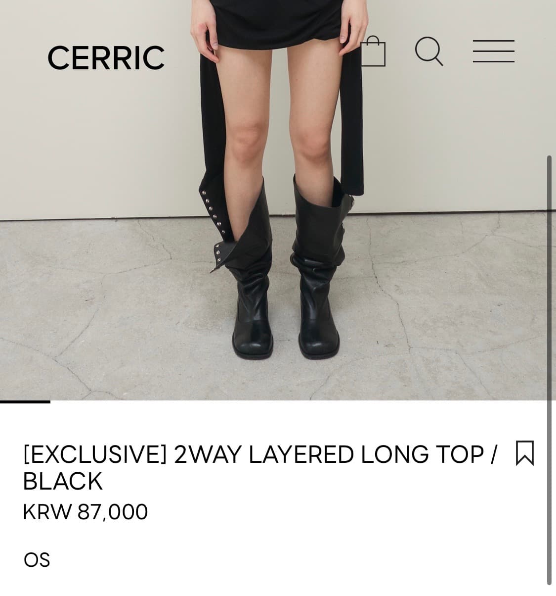 세릭 투웨이 레이어드 롱 탑 블랙 상품이미지6