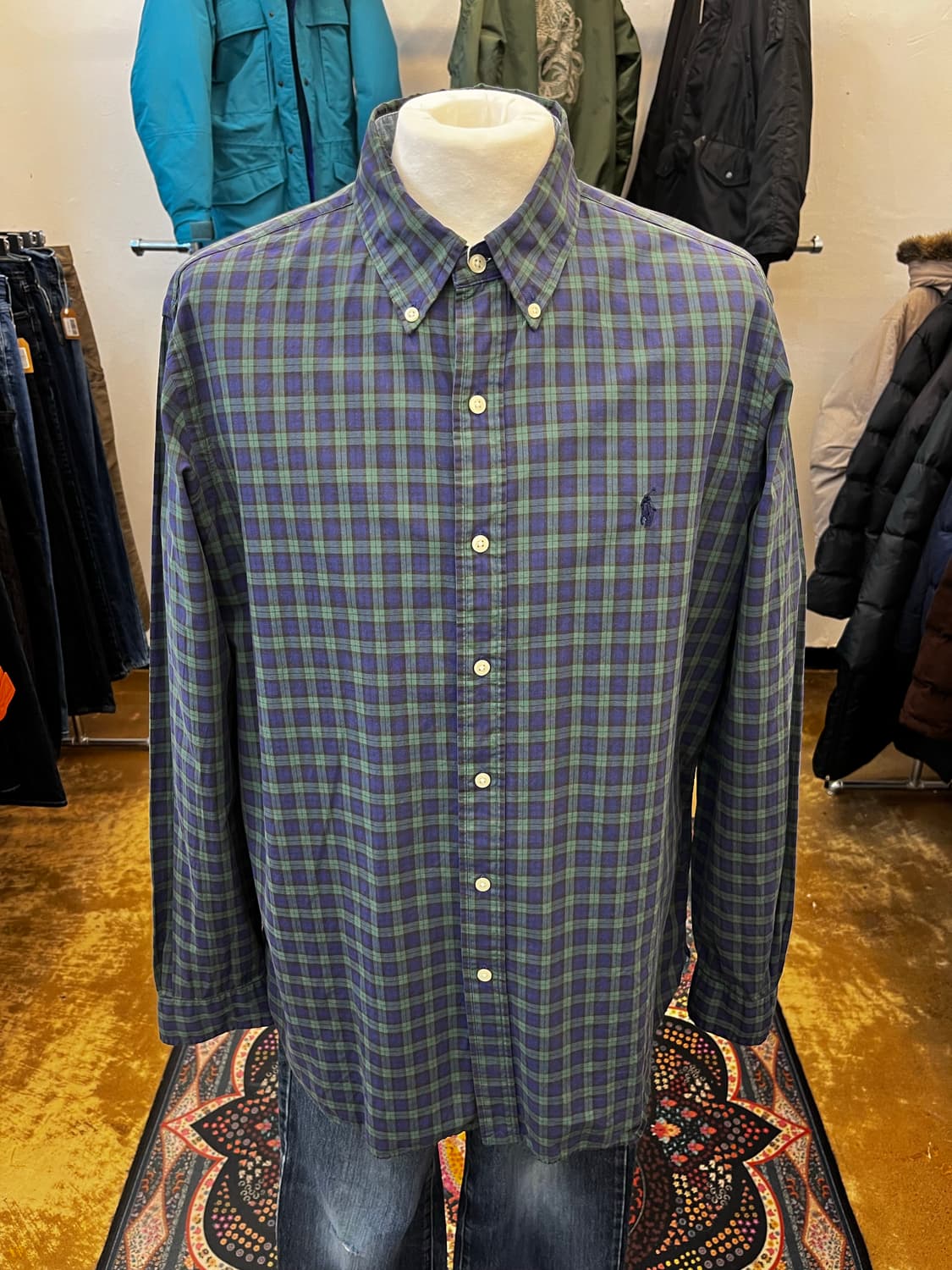 폴로 랄프 로렌 체크 셔츠 네이비 상품이미지3