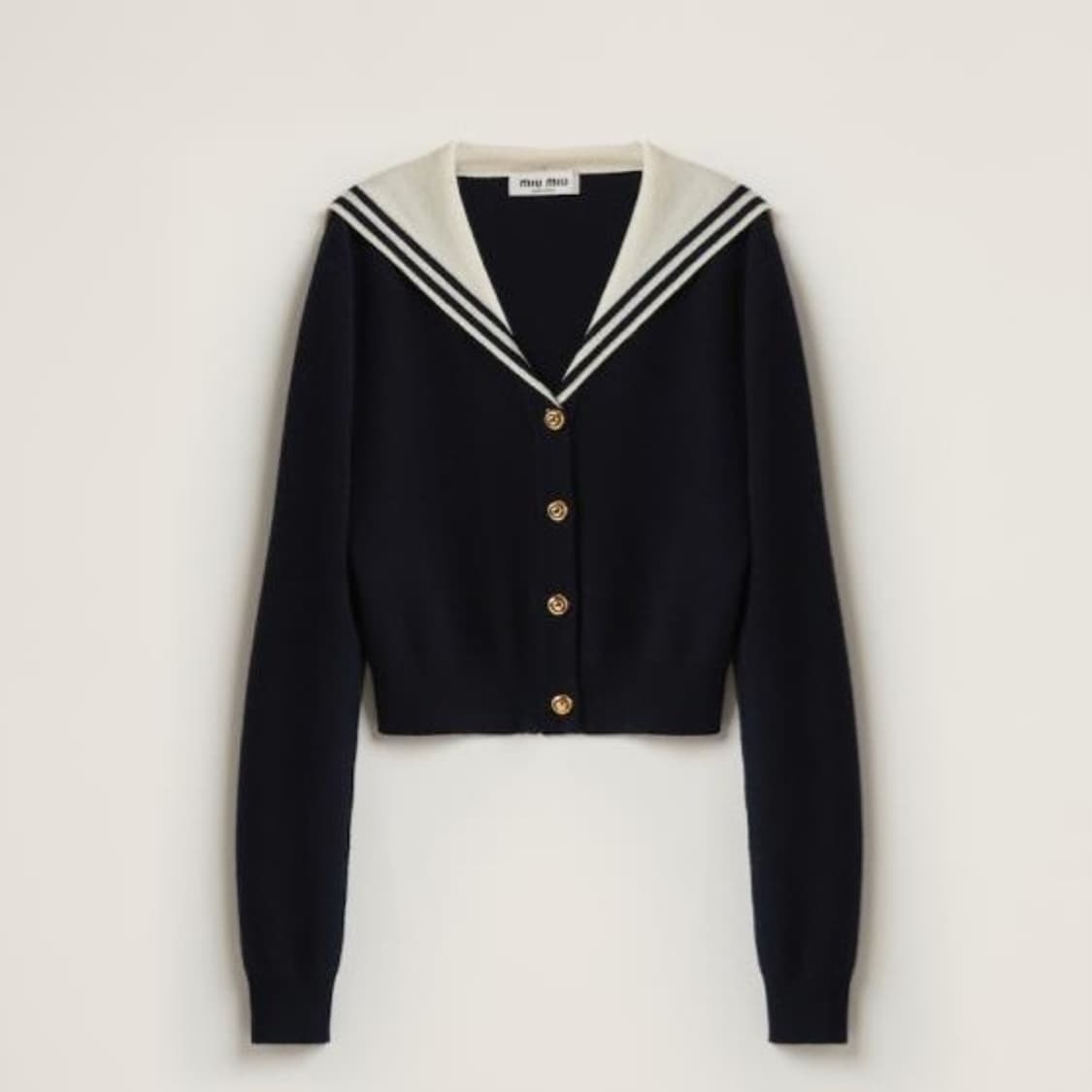 미우미우 캐시미어 세일러 카라 니트 가디건 상품이미지1