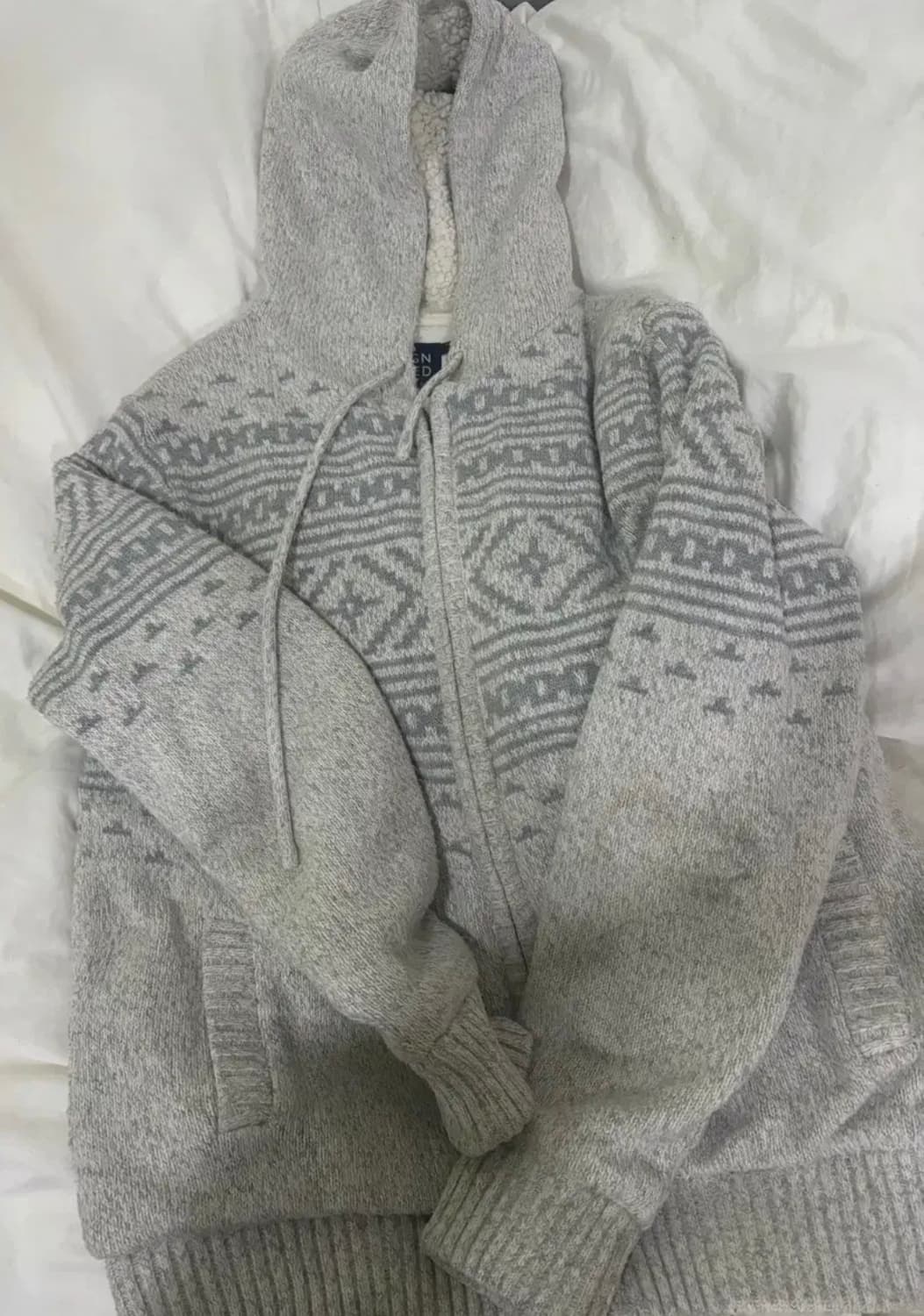 시즌오프!!)) 빈티지 모리 노르딕 니트 누빔 집업 상품이미지1