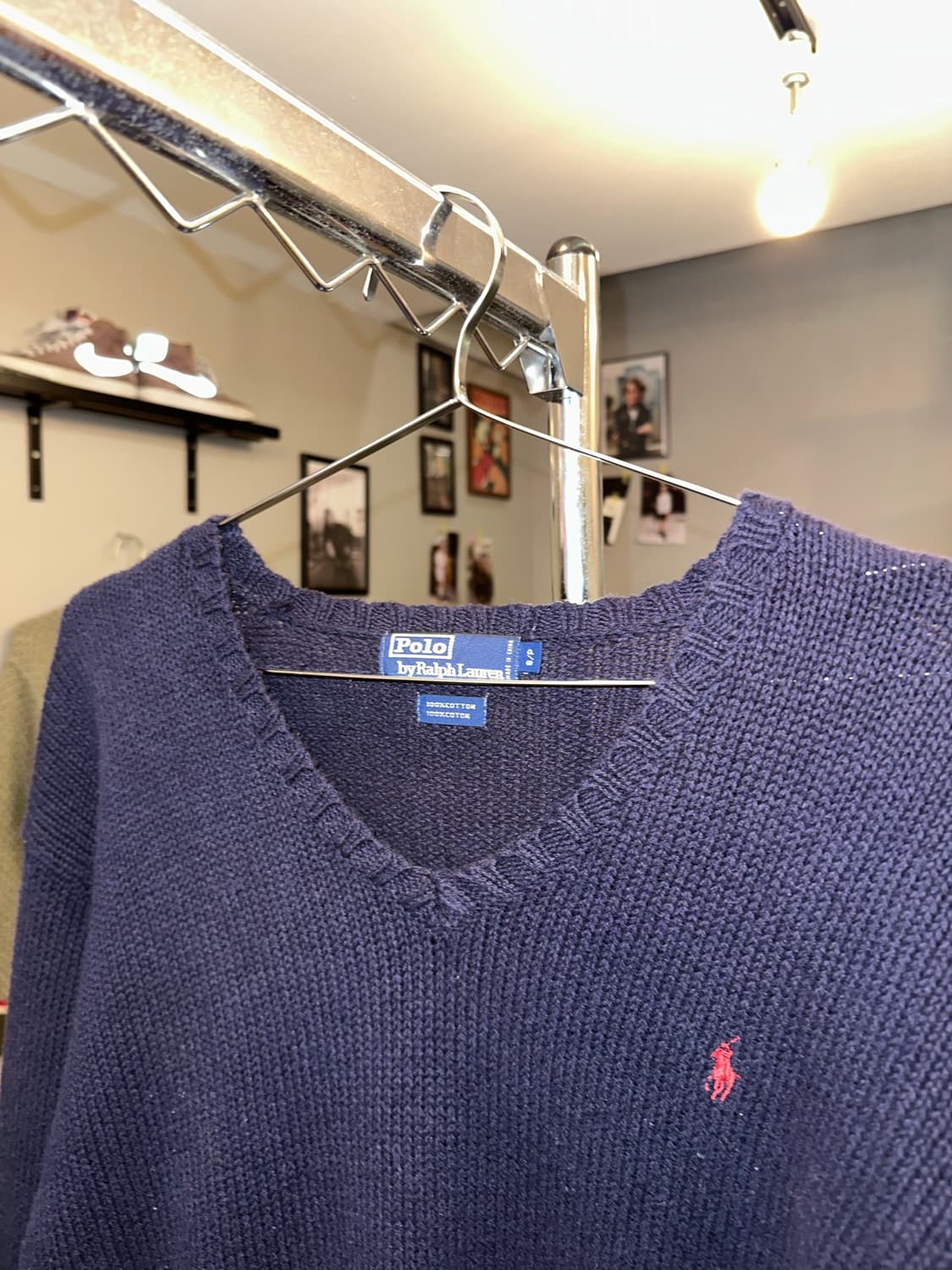 90’s Polo Ralph Lauren v-neck logo knit 상품이미지5