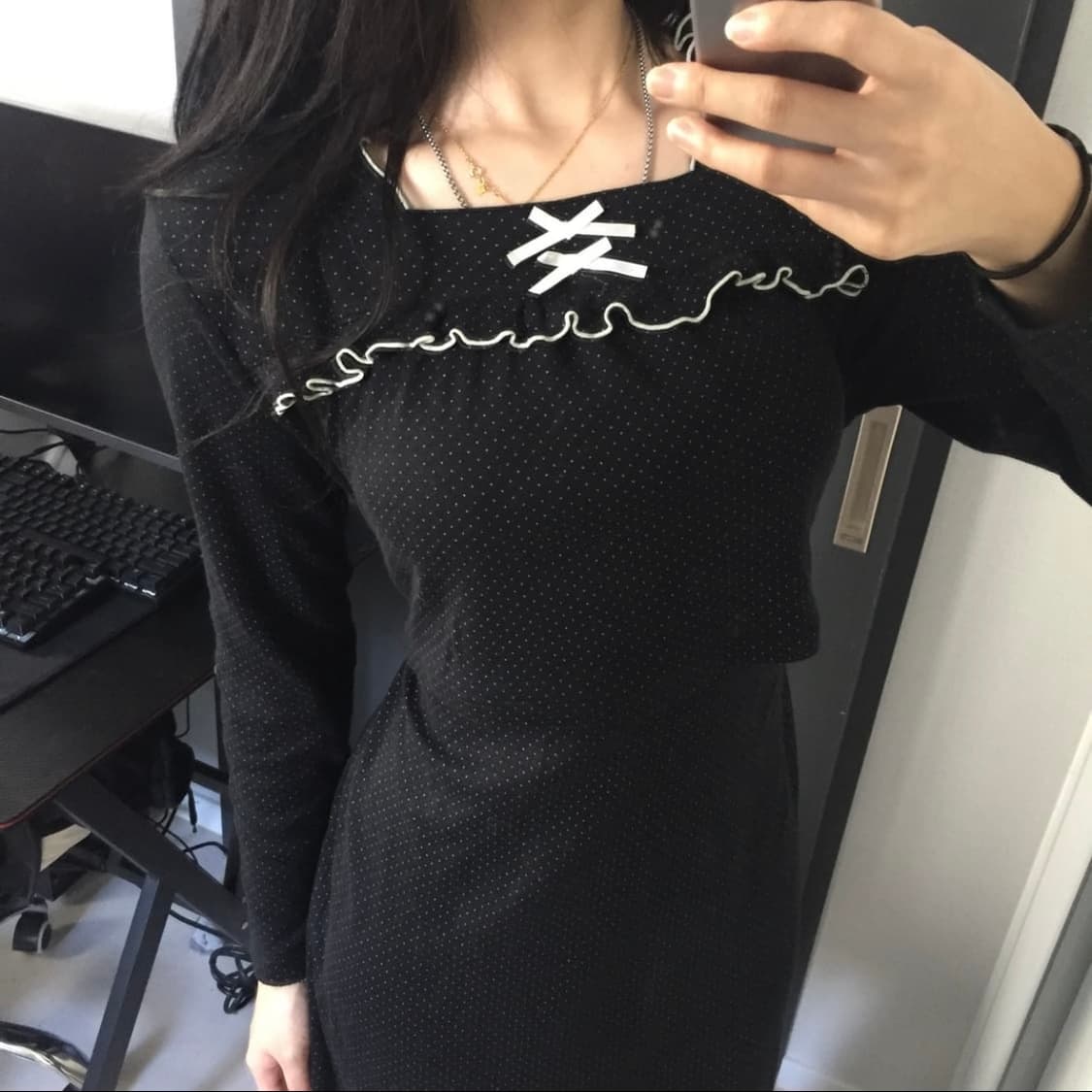 Mutti ei 히메갸루 로걀 레이스 도트 원피스 상품이미지2