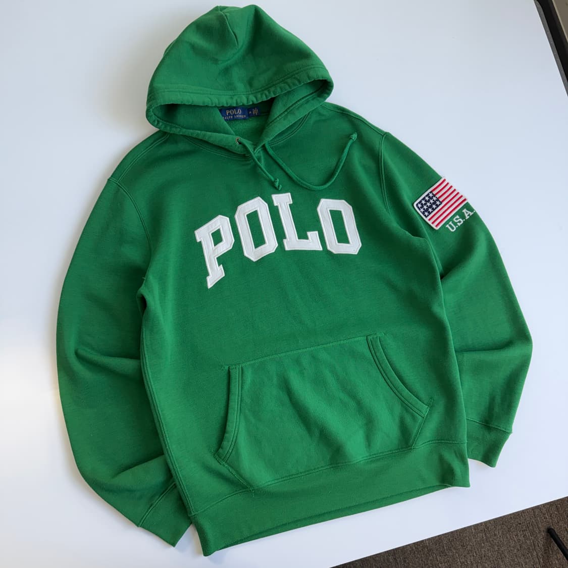 Polo  폴로 랄프로렌 아치로고 성조기 그린 후드티 상품이미지2