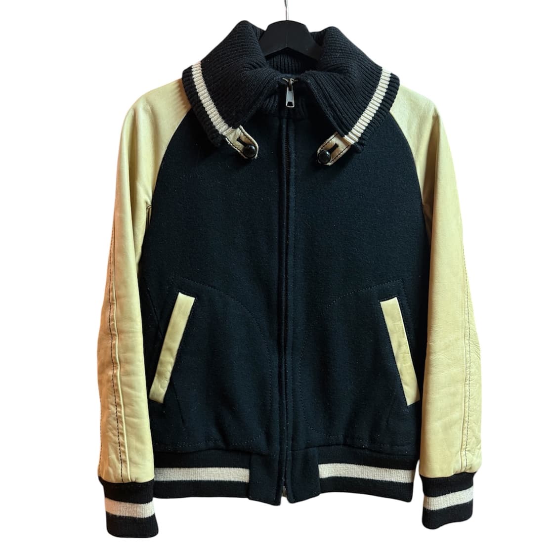 넘버나인 바시티 자켓 블랙 상품이미지1