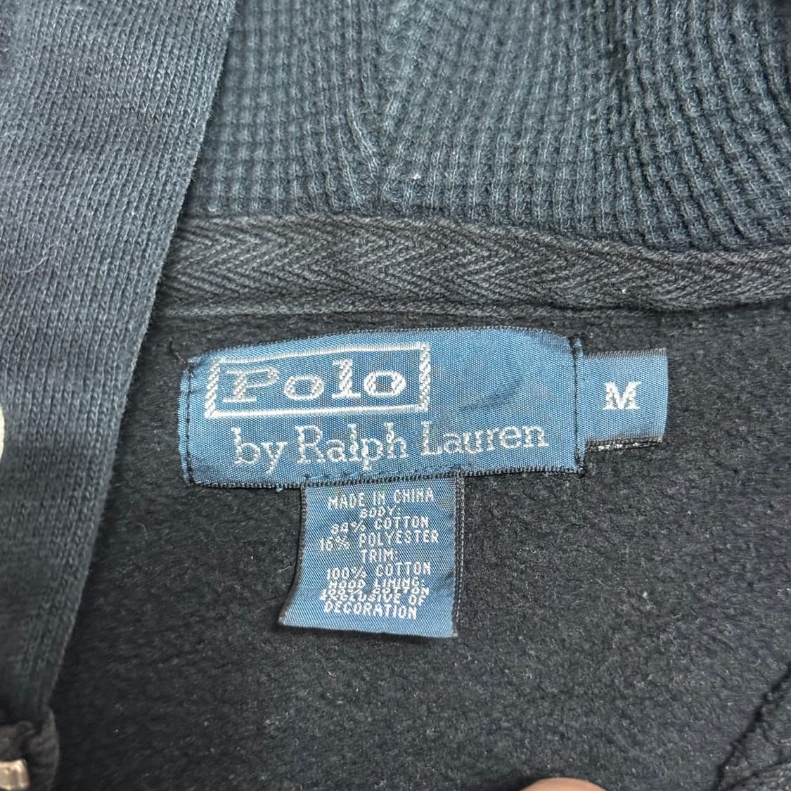 M 폴로랄프로렌 레드 포니 블랙 후드 집업 상품이미지4