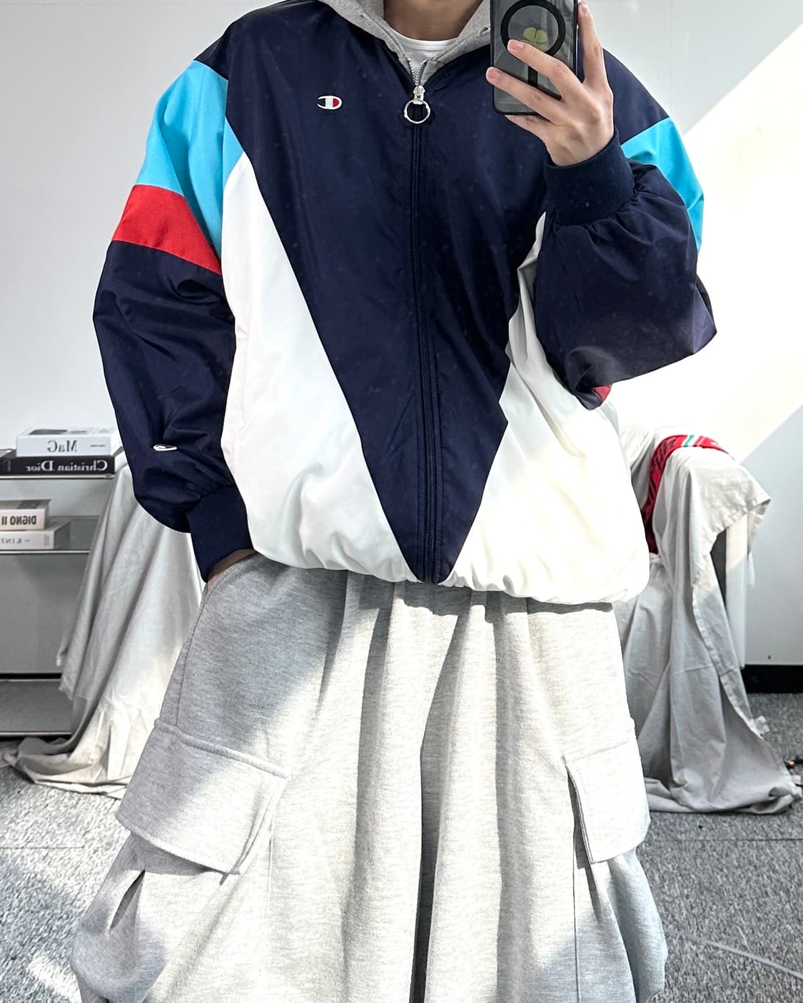 챔피온 90s 올드스쿨 배색 바람막이 L 상품이미지3