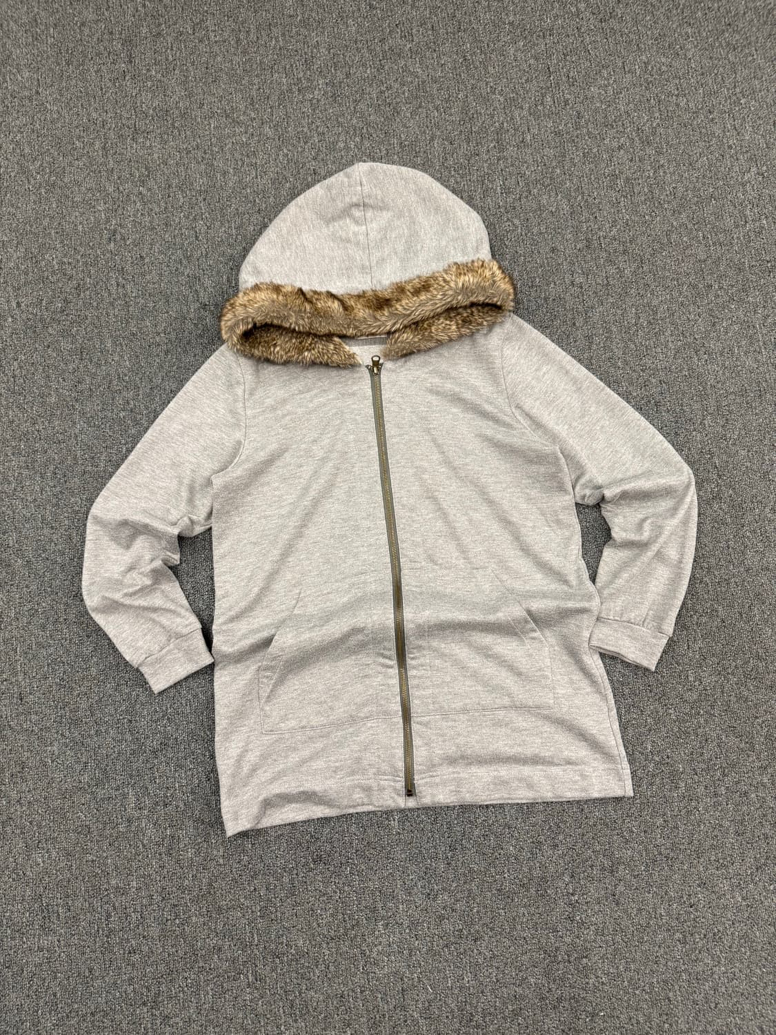 M)AXES 빈티지 그레이 퍼 후드집업 상품이미지1