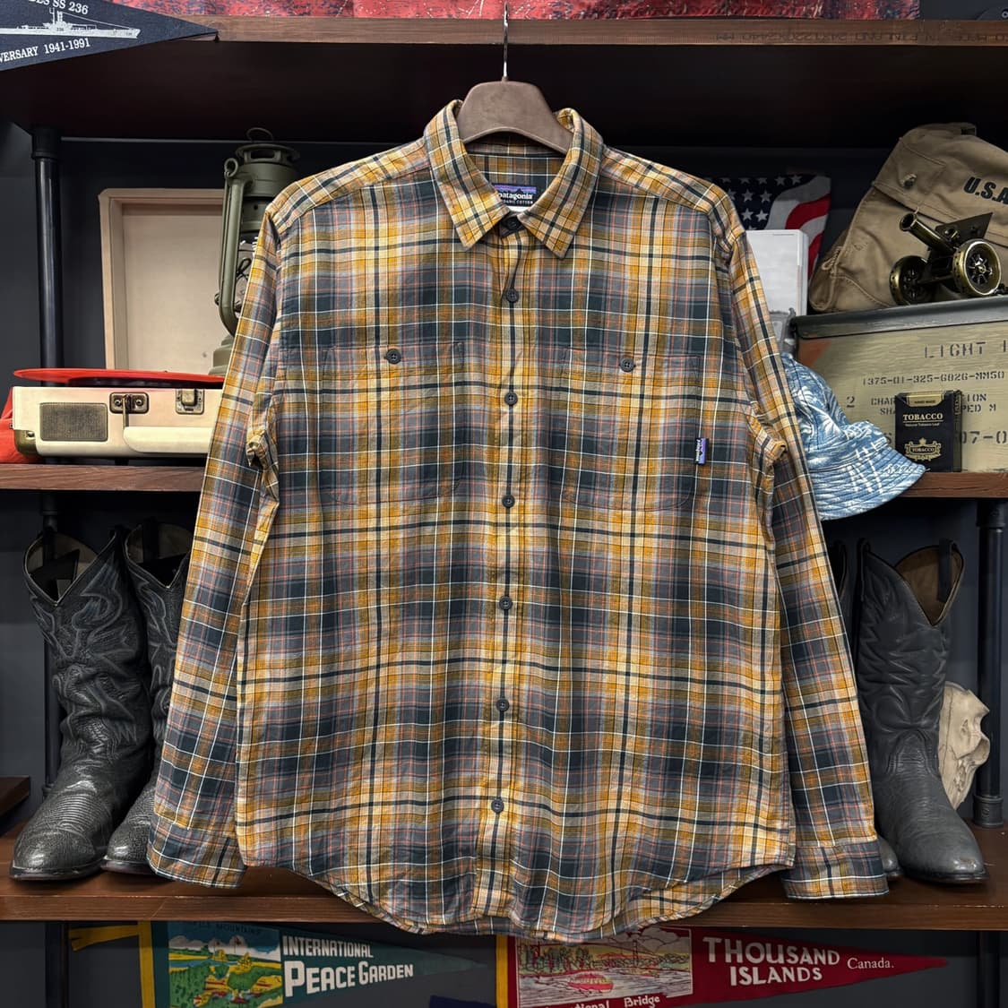 10s 파타고니아 오가닉코튼 마드라스 체크 캐주얼 셔츠 브랜드탭 N740 상품이미지1