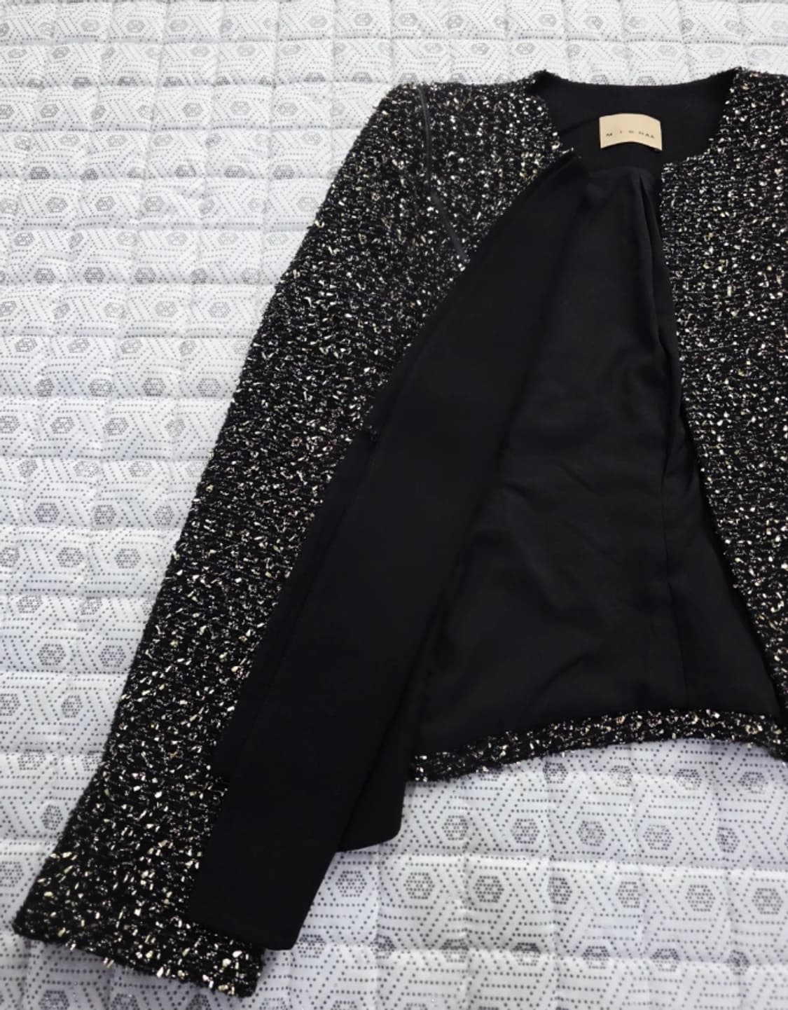 미샤 트위드 자켓 골드블랙 ~55 상품이미지6