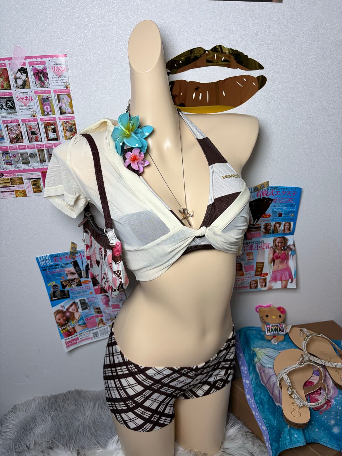 Set) 브라운 레노마 roxy 비키니 세트(3pcs) 상품이미지1