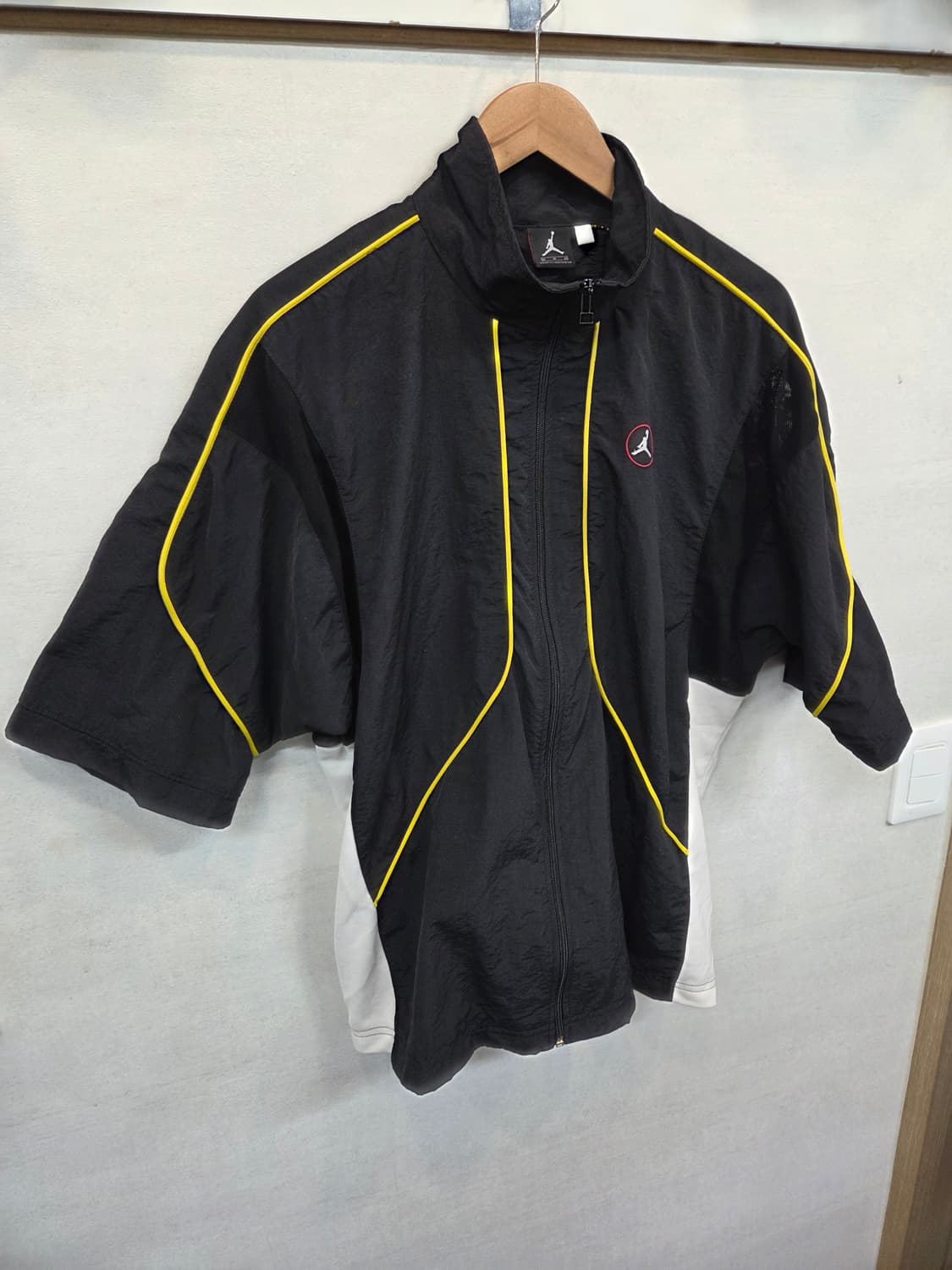 조던 90s 올드스쿨 점프맨 자수로고 메쉬 우븐집업 반팔자켓 m L 상품이미지7
