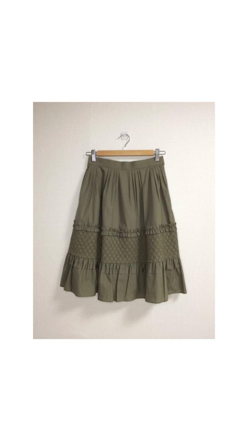 빈티지 브라운 프릴 미디스커트 상품이미지1