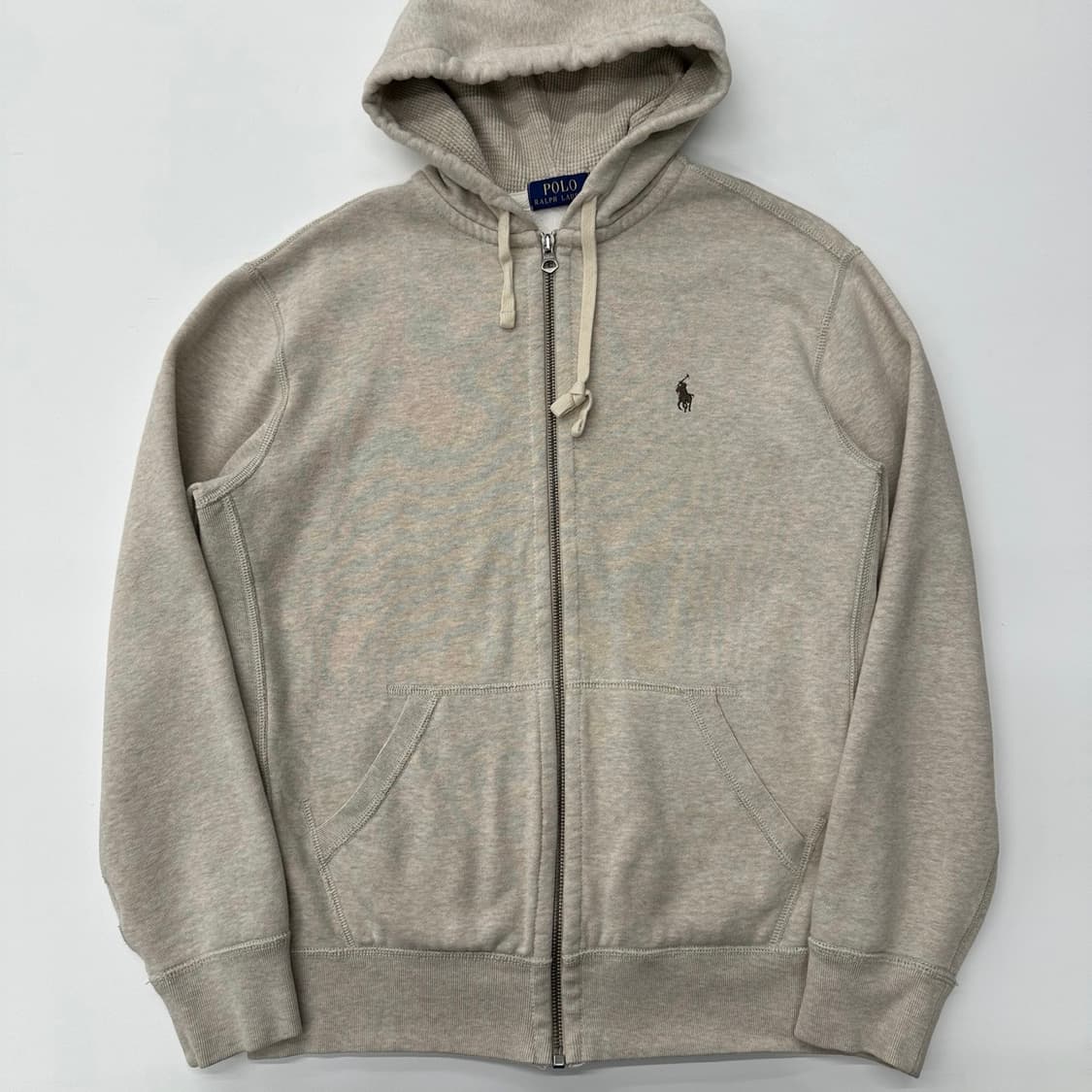 Polo 폴로랄프로렌 QR라벨 오트밀 베이지 후드 집업 상품이미지3