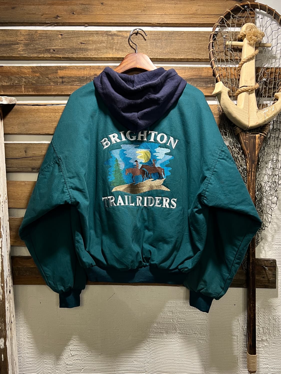 [M]90's Dunbrooke Made in USA 그린 후드 워크자켓 상품이미지1