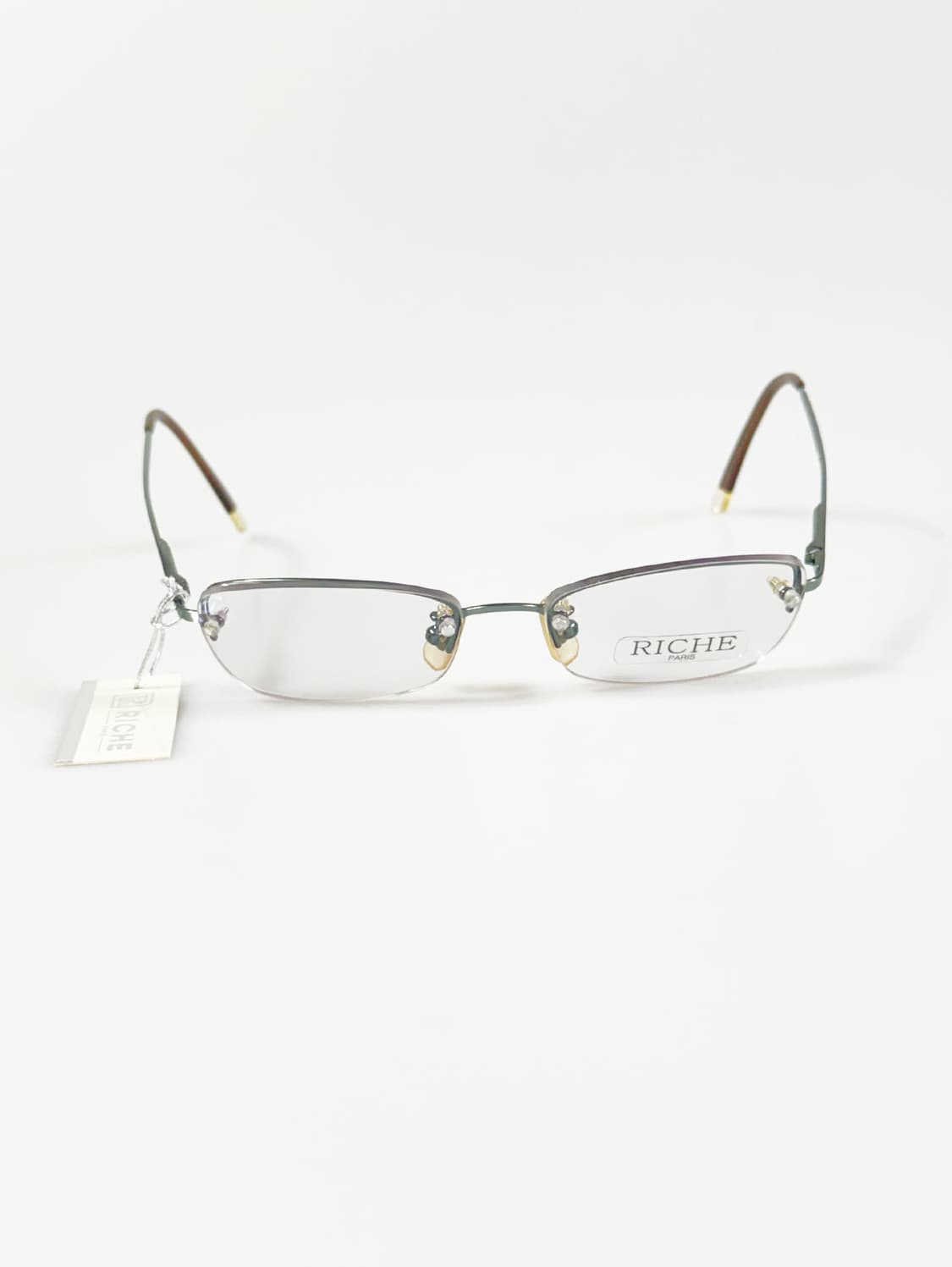 RICHE PARIS 반무테 스퀘어 메탈 빈티지 안경 상품이미지2