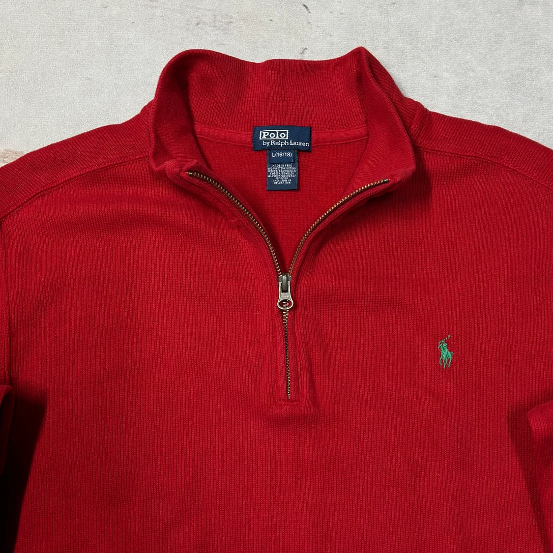 폴로랄프로렌 하프집업 니트 레드 L 상품이미지2
