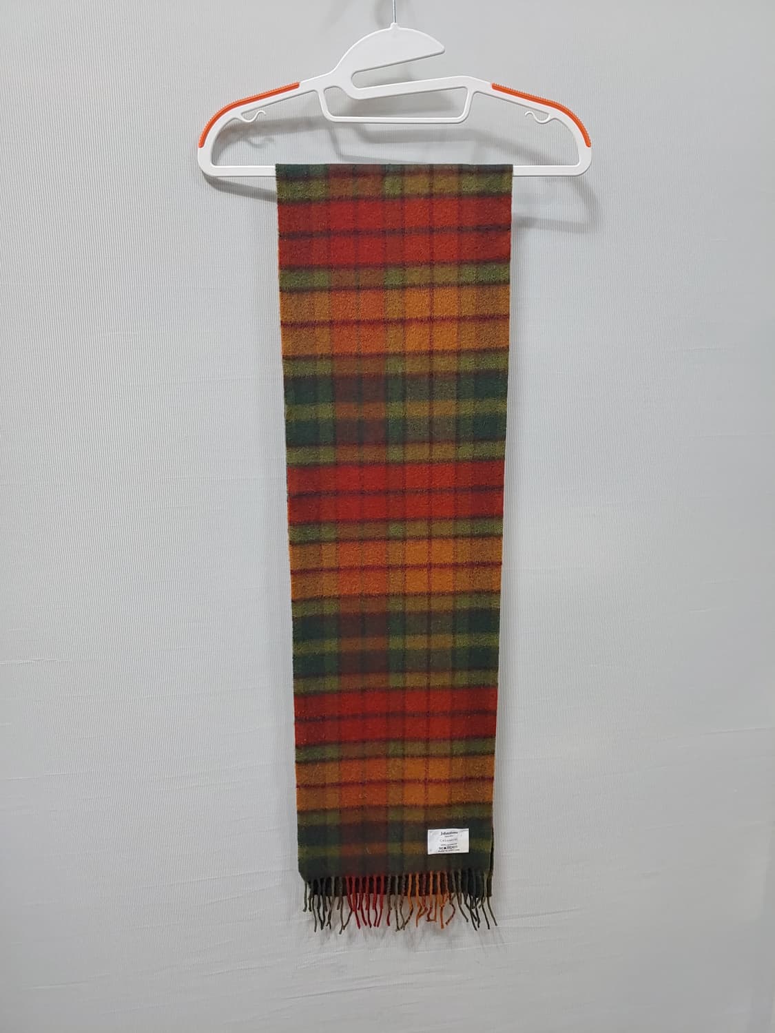 존스톤즈 캐시미어100  브라운 체크 머플러 상품이미지1