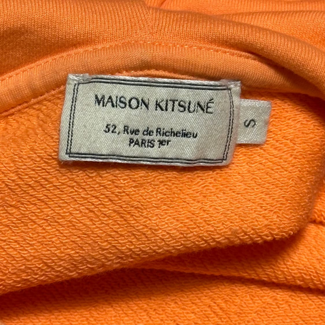 S 메종 키츠네 더블 폭스 헤드 오렌지 후드티 상품이미지4