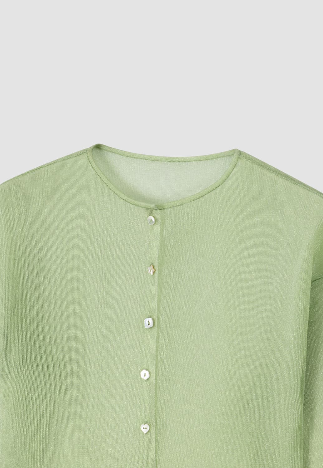 SHEER GLOSSY CARDIGAN_JELLY MINT 상품이미지5