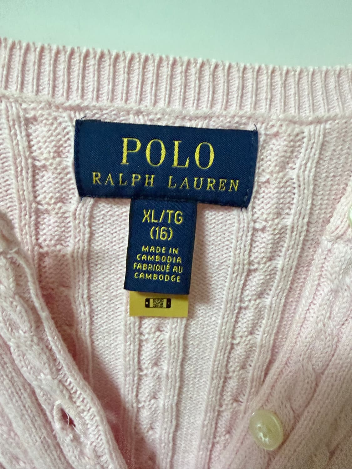 (A급) 폴로 랄프로렌 꽈배기 가디건 핑크 XL 상품이미지2