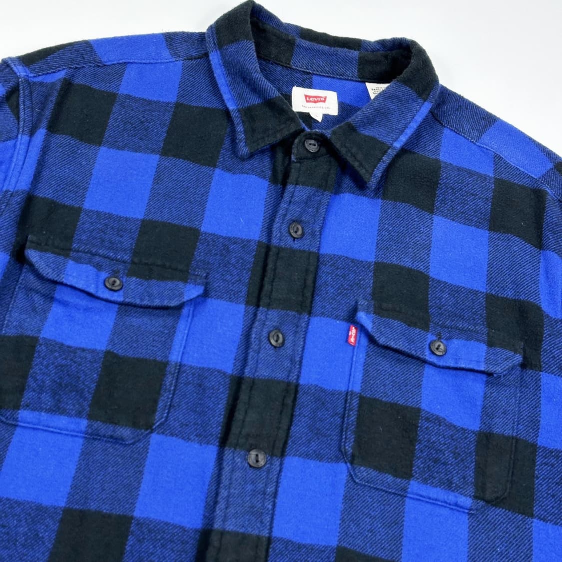 리바이스 오리지널 블루 울 타탄 체크셔츠 (L) 상품이미지3