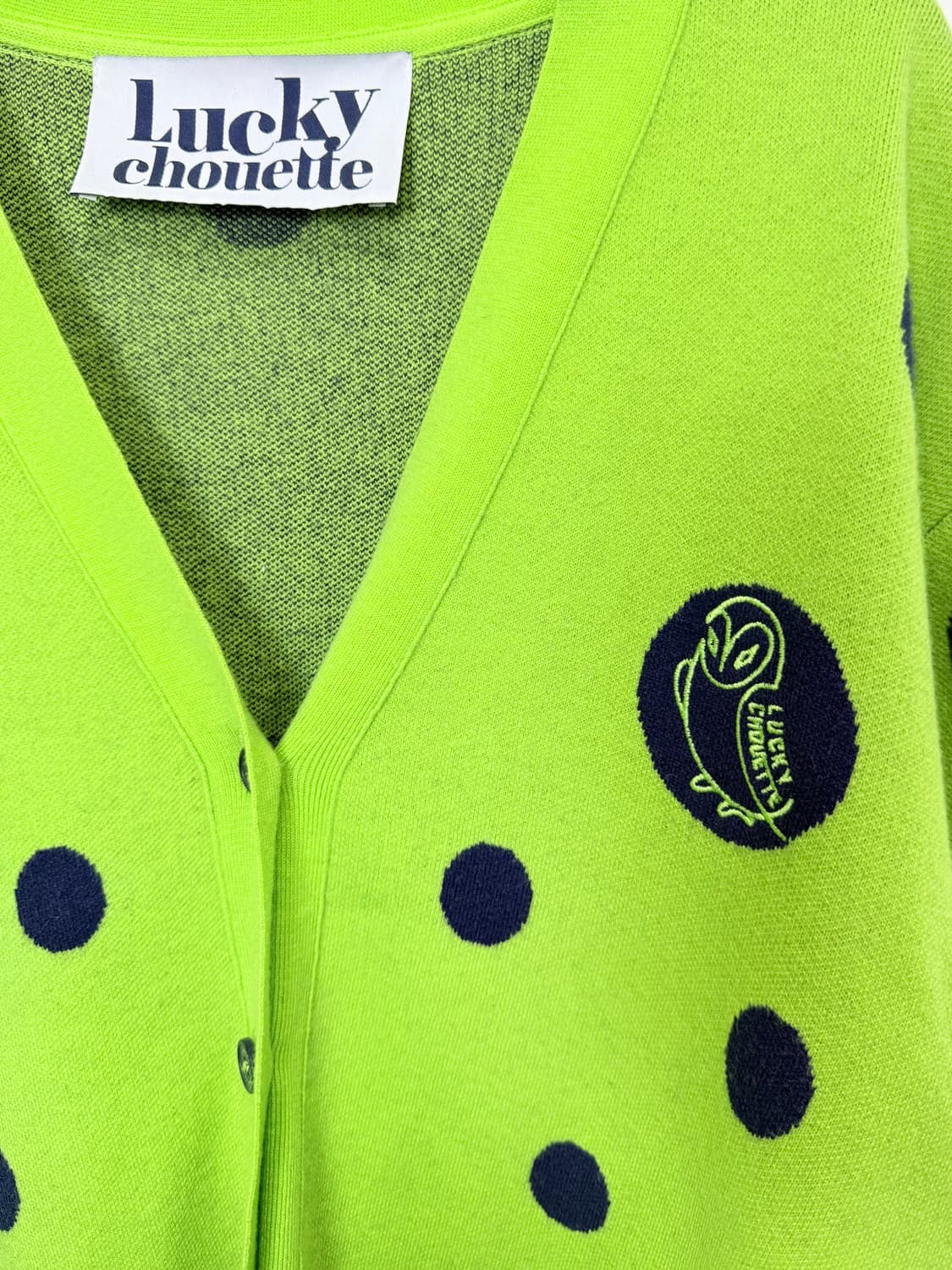 럭키슈에뜨 그린 도트 가디건 상품이미지4